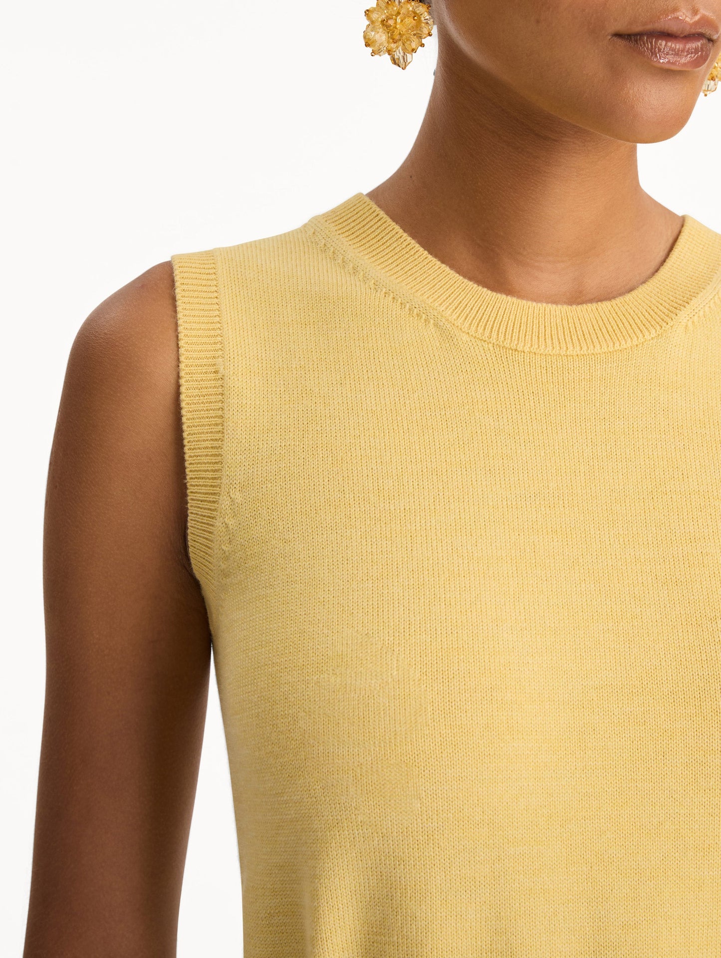 Virgin Wool Tank Yellow / Oscar de la Renta