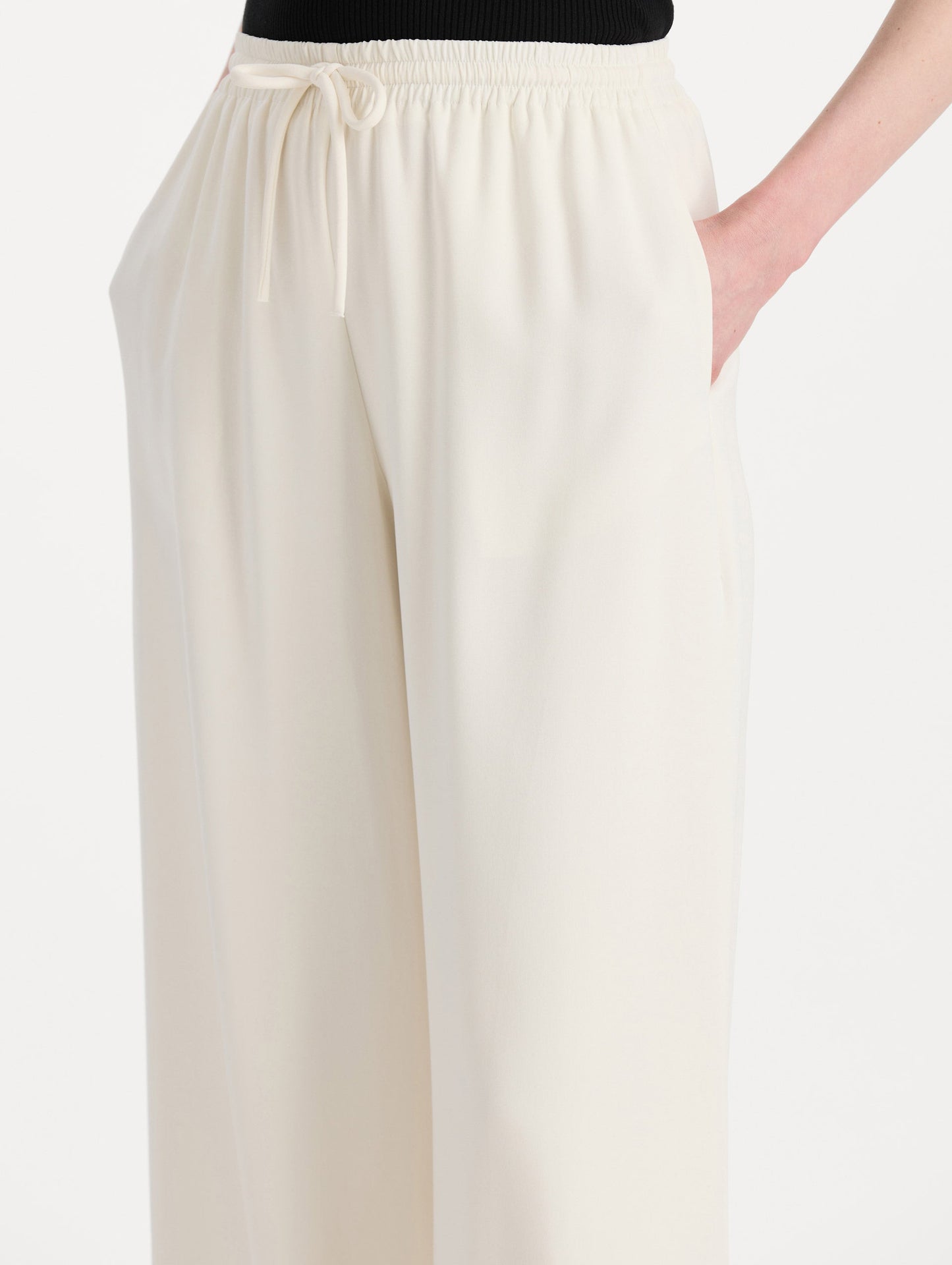 Silk Georgette Drawstring Pant Ivory / Oscar de la Renta