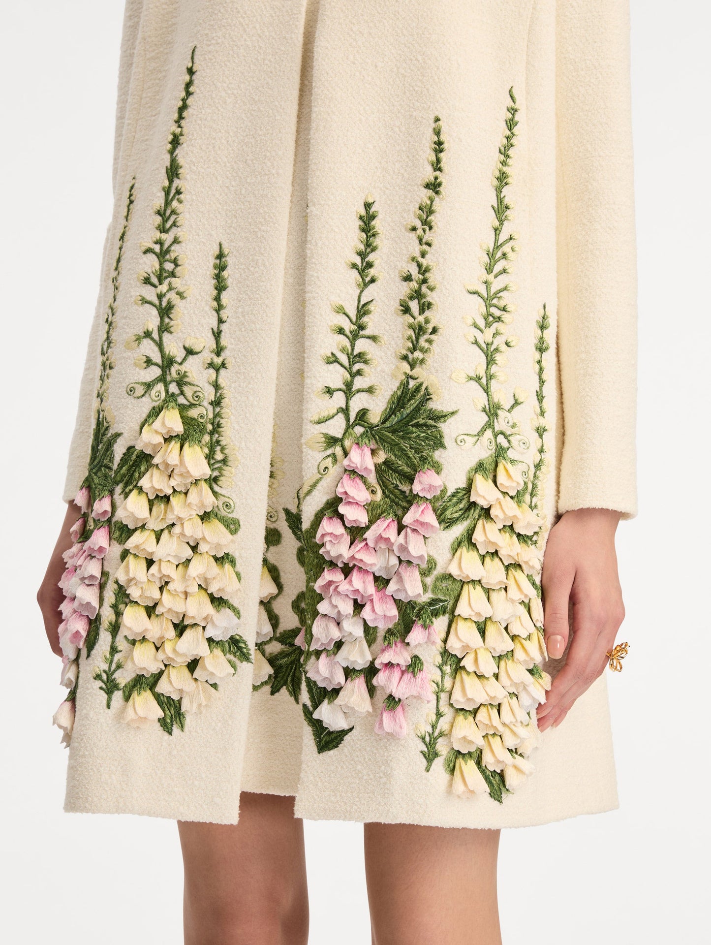 Foxglove Embroidered Tweed Jacket Ivory / Oscar de la Renta