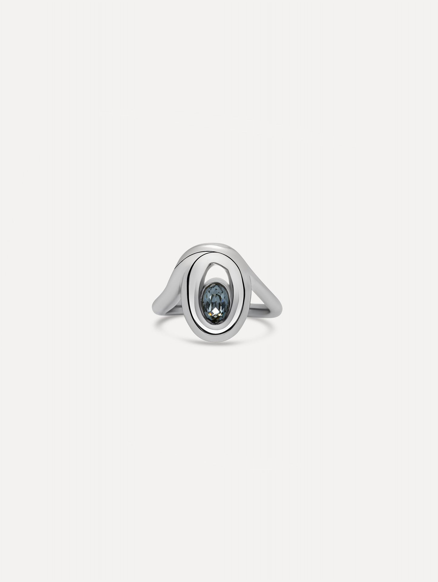 Looped Oval Ring Black diamond / Oscar de la Renta