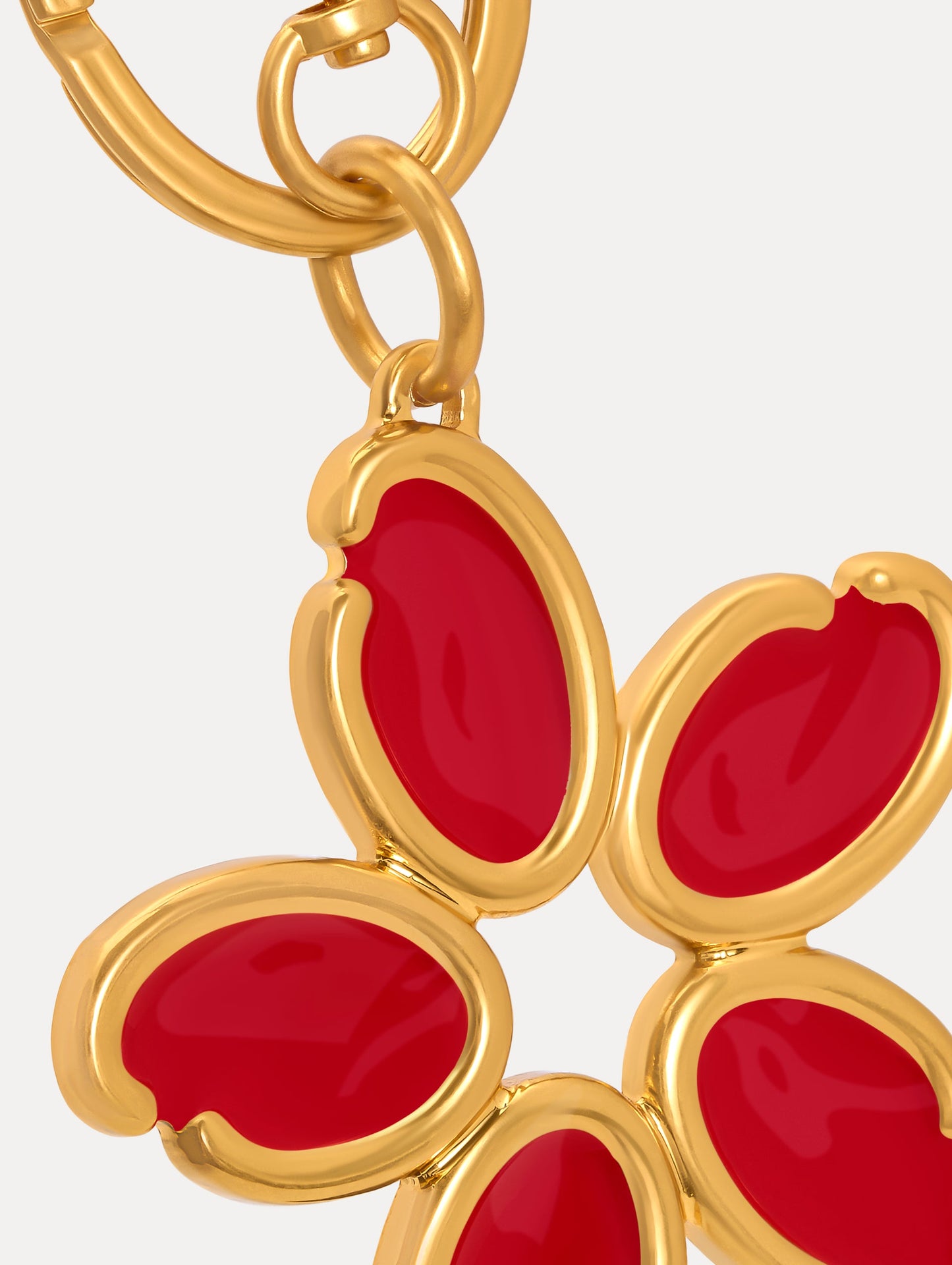 Enamel O Flower Key Chain Cherry / Oscar de la Renta