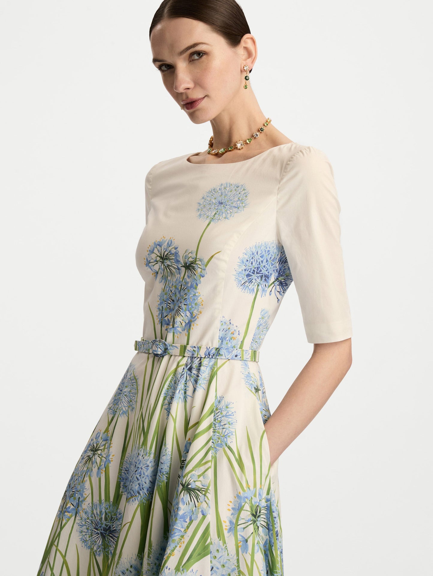 Degradé Allium Cotton Poplin Dress Blue/white / Oscar de la Renta