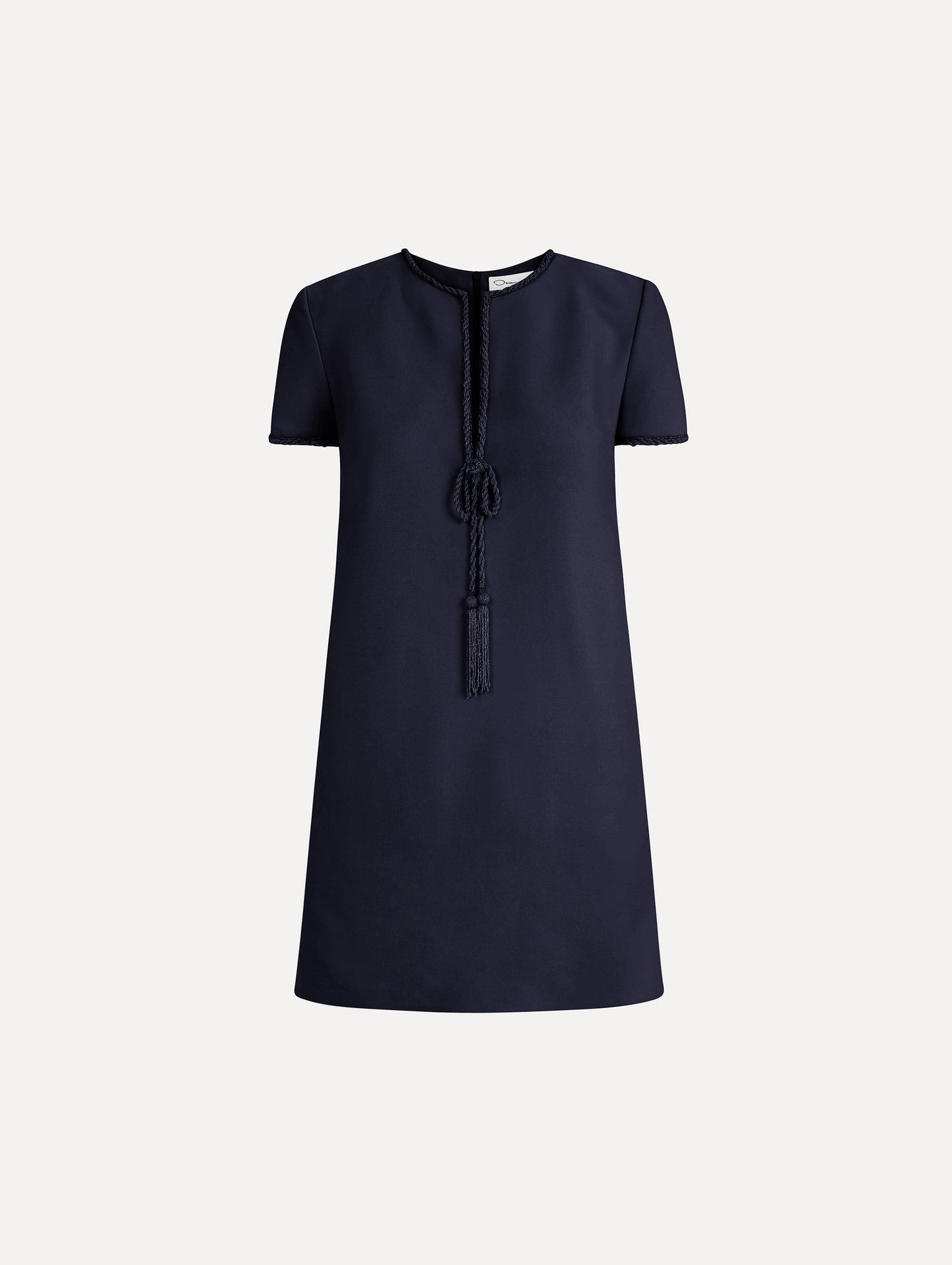 Beaded Bow-Detail Shift Dress Navy / Oscar de la Renta