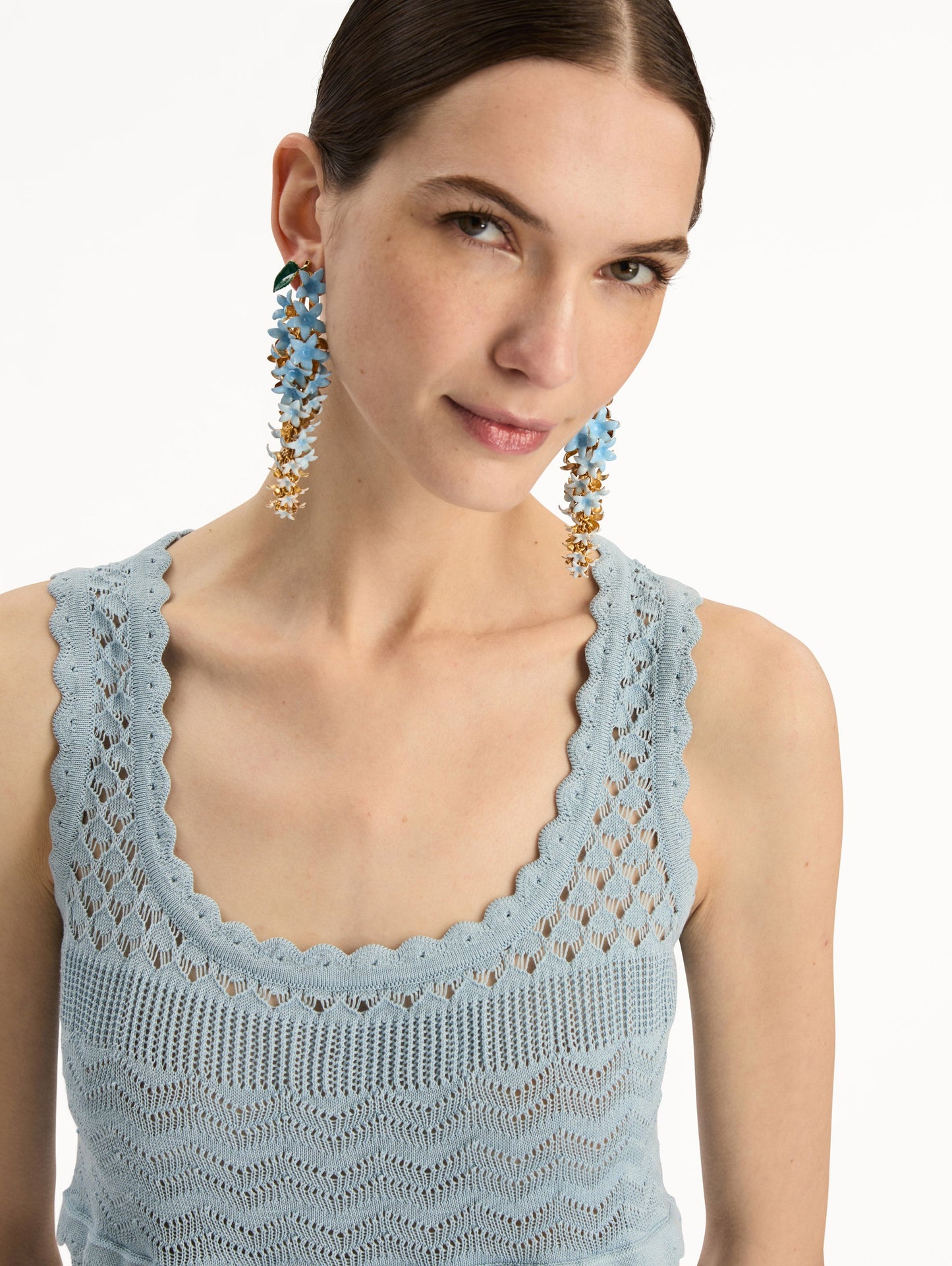 Scallop Trim Tank Sky / Oscar de la Renta