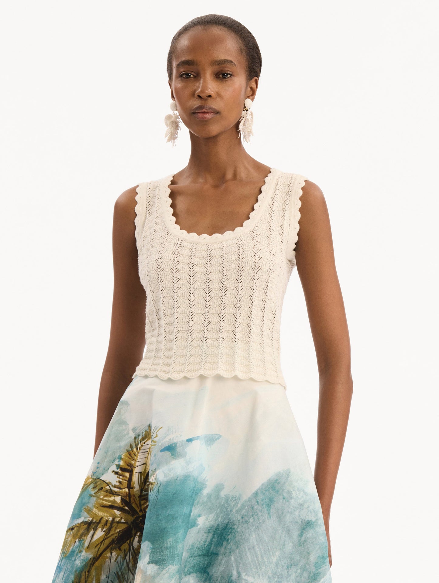 Pointelle Weave Tank Ivory / Oscar de la Renta
