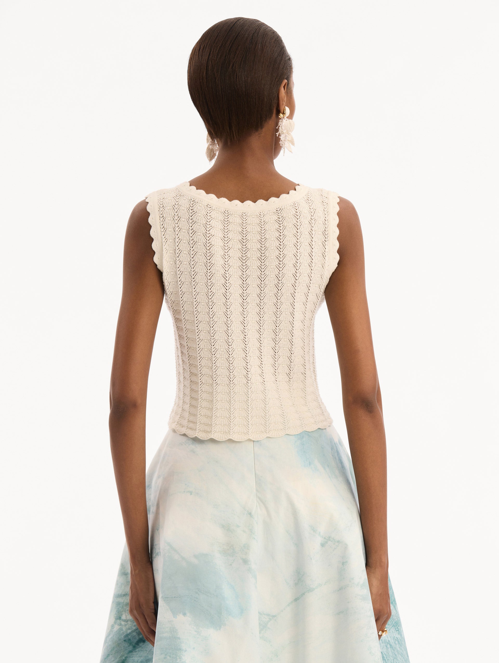 Pointelle Weave Tank Ivory / Oscar de la Renta