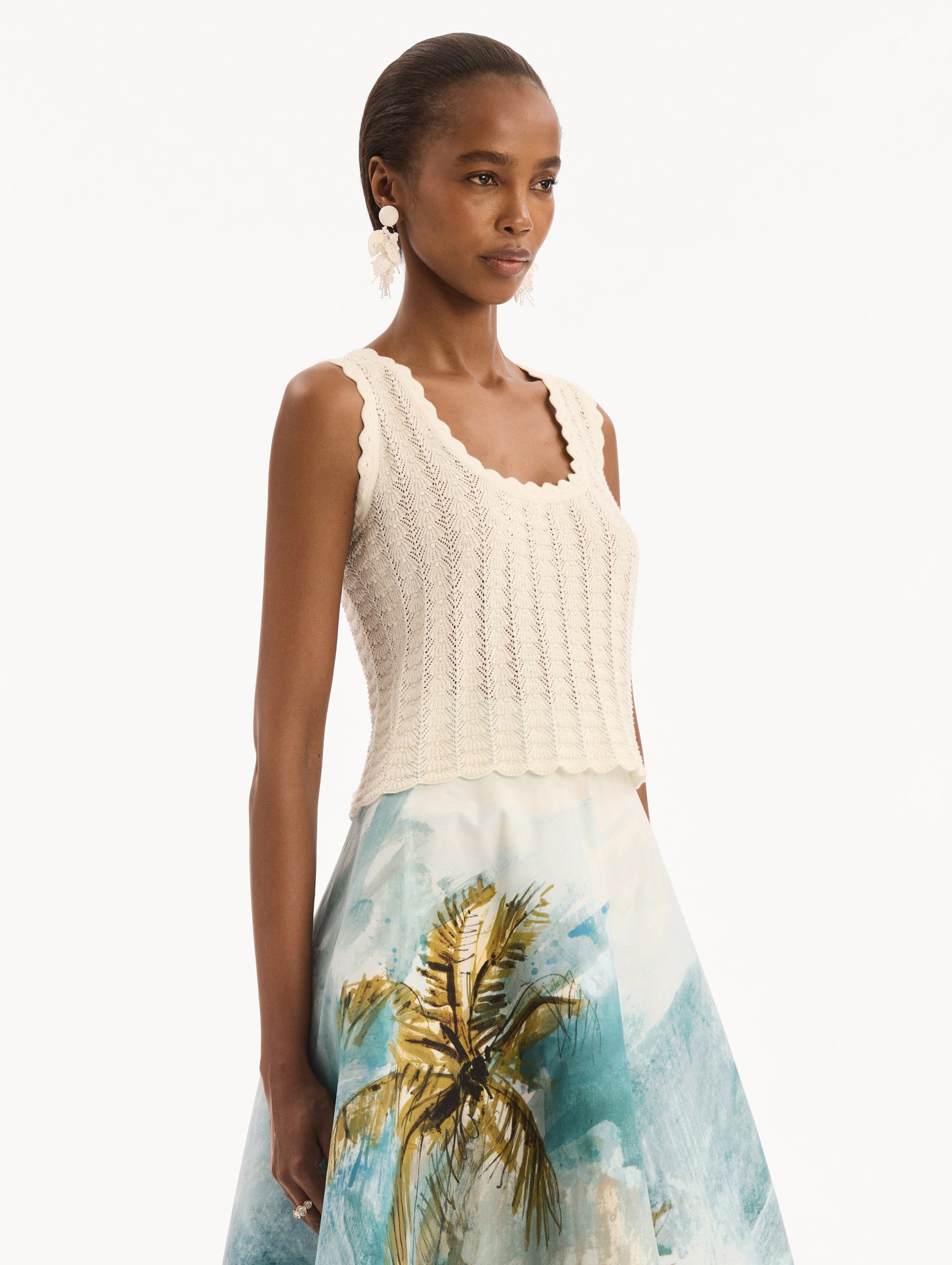 Pointelle Weave Tank Ivory / Oscar de la Renta