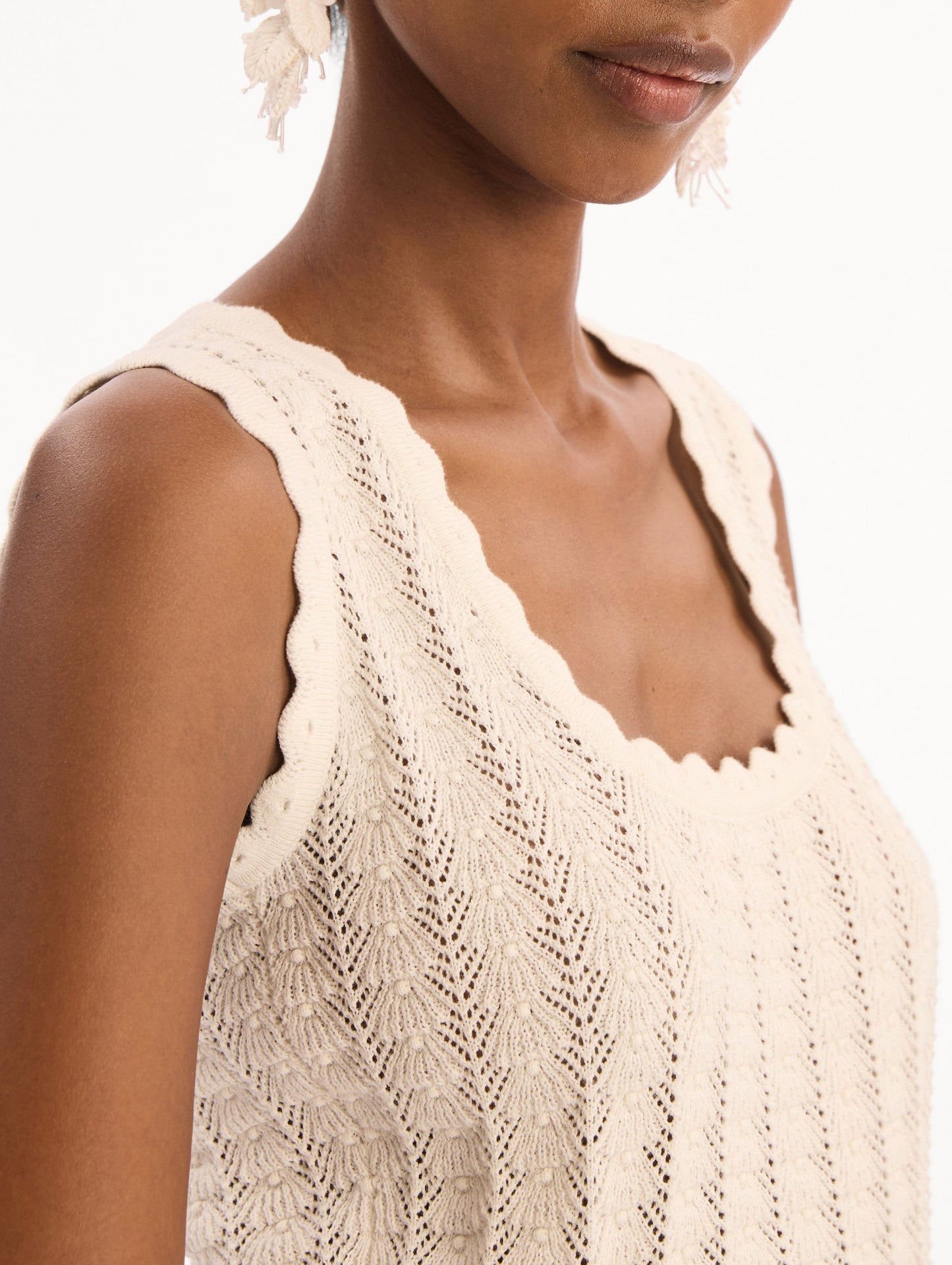 Pointelle Weave Tank Ivory / Oscar de la Renta