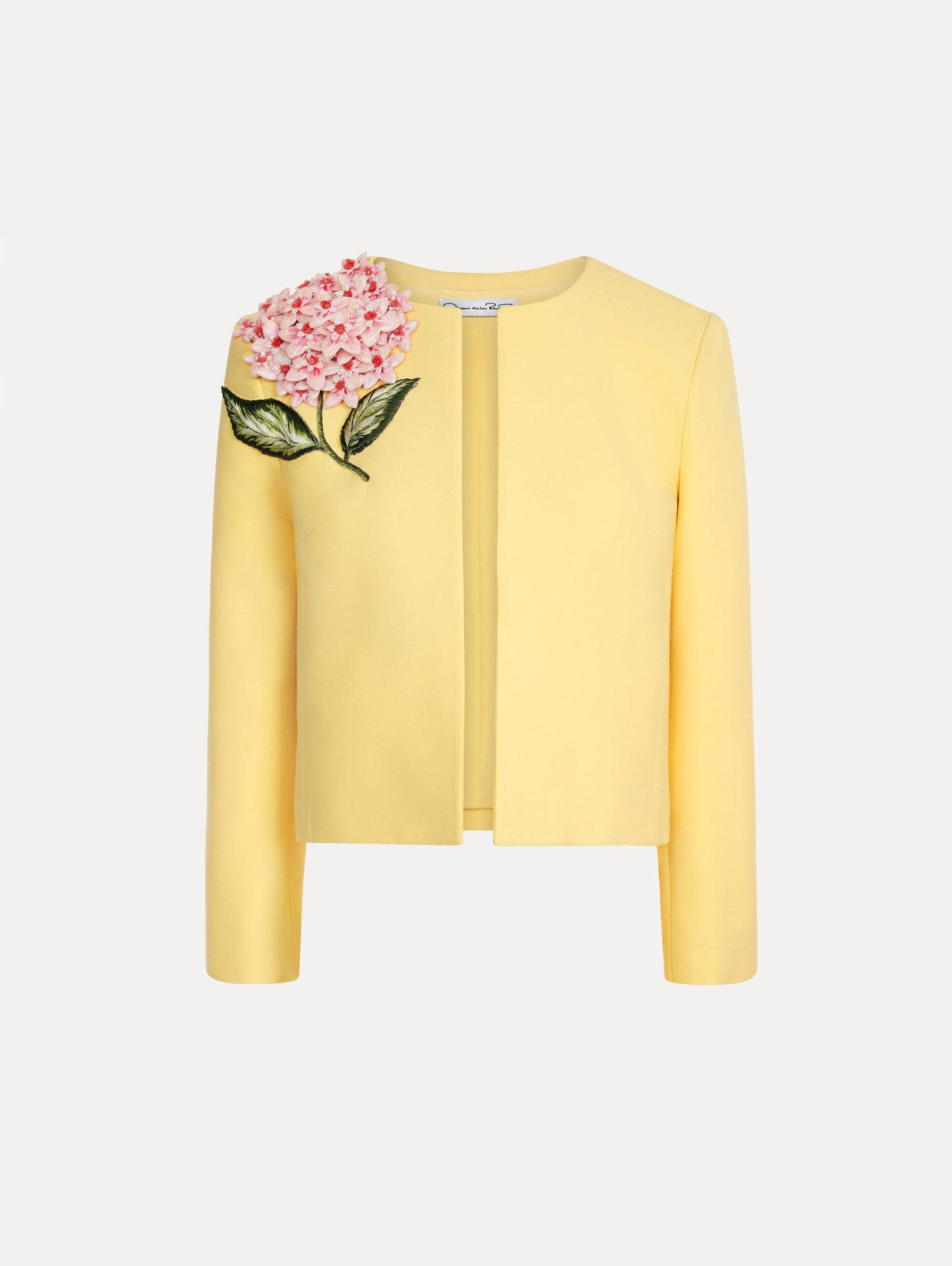 Porcelain Flower Embroidered Jacket Butter / Oscar de la Renta