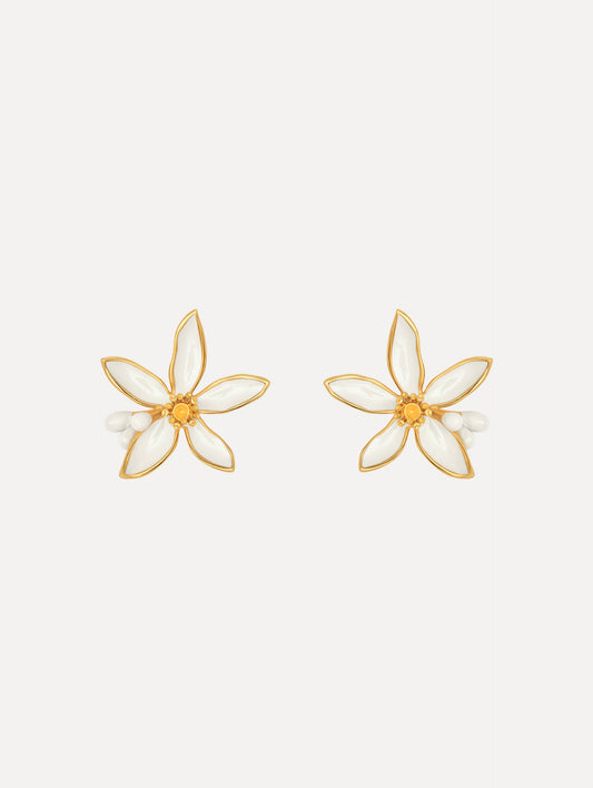 Orange Blossom Earrings White / Oscar de la Renta