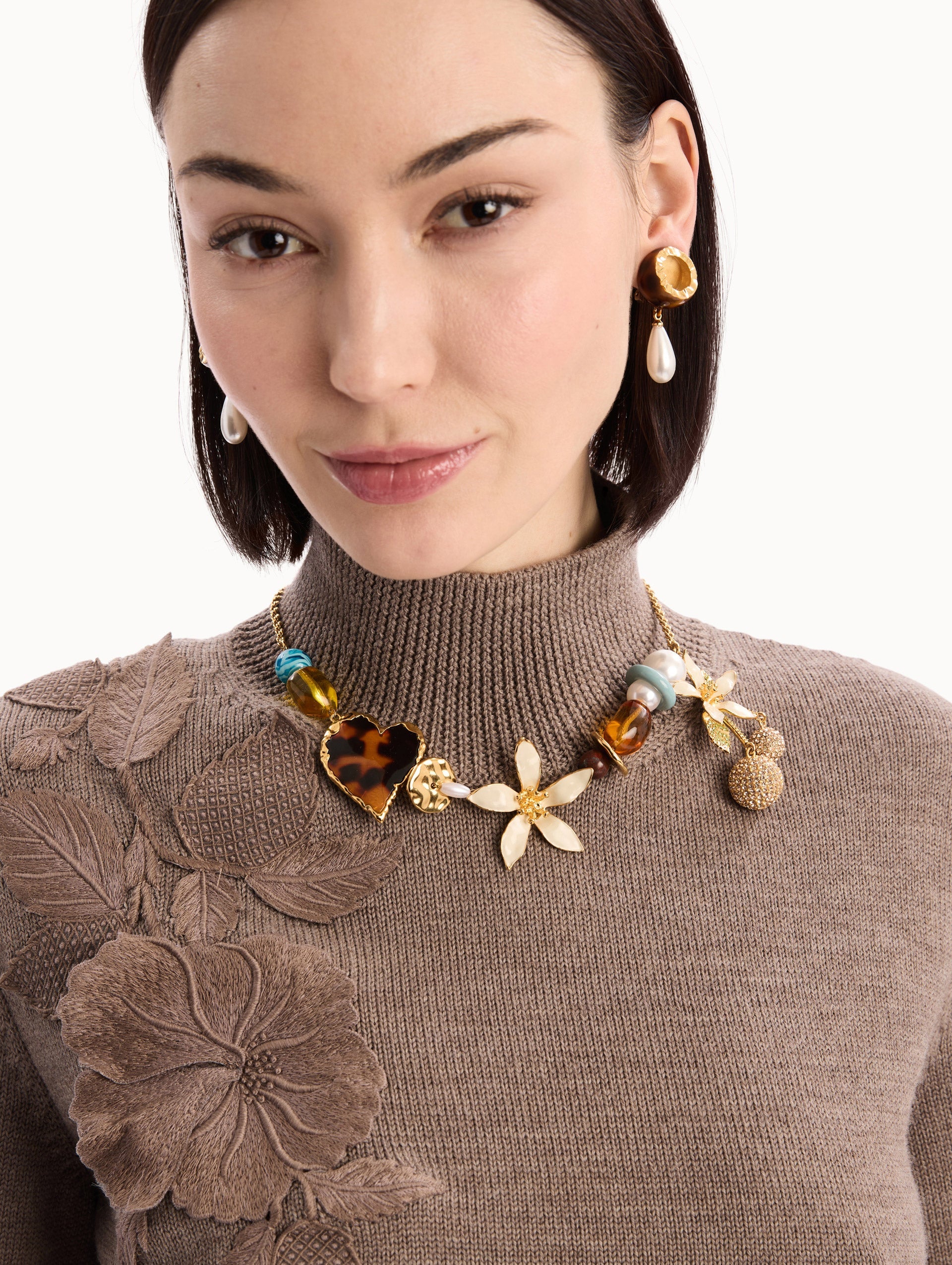 Orange Blossom Charm Necklace Multi / Oscar de la Renta