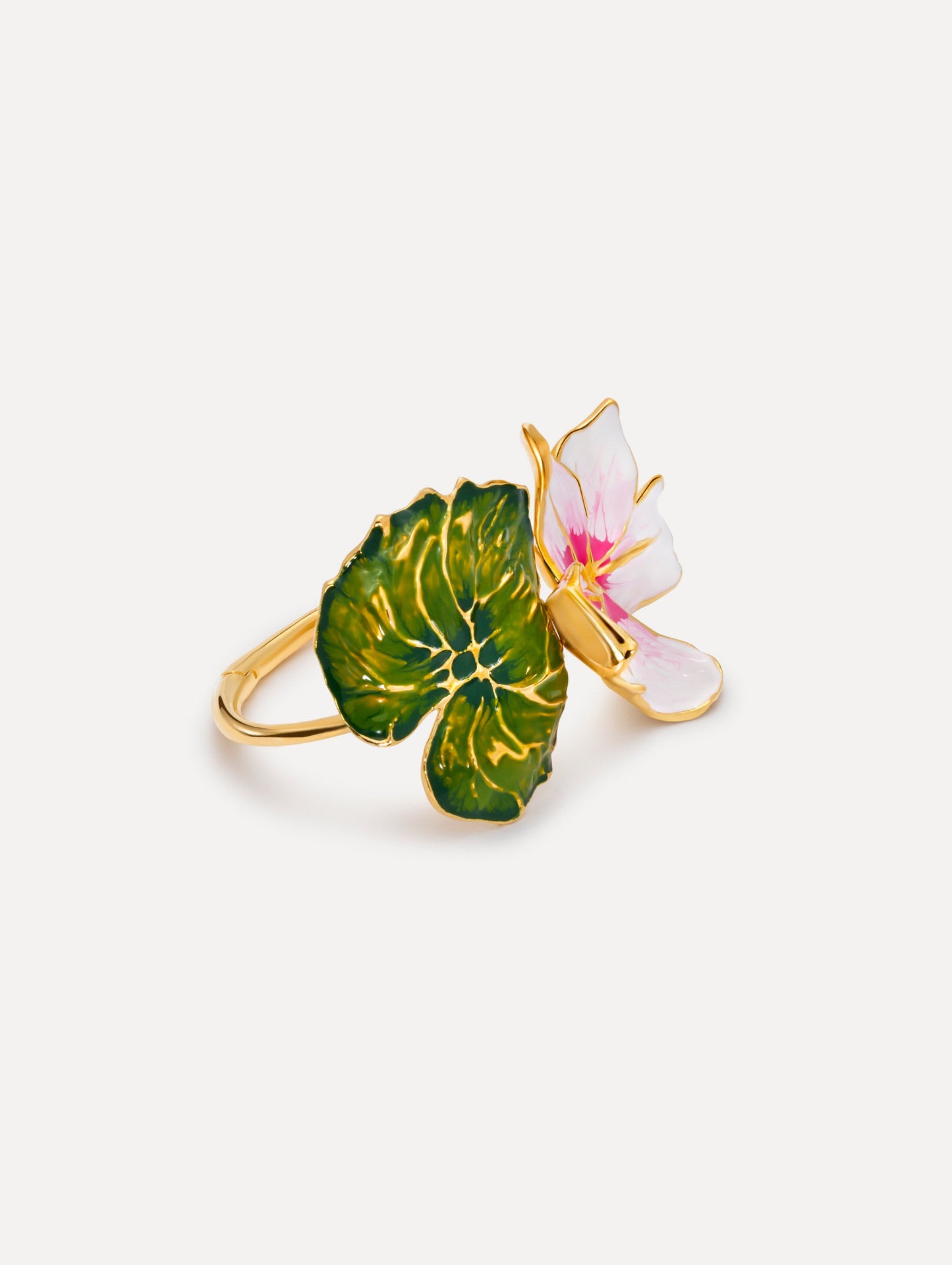 Enamel Cyclamen Cuff Bracelet Pink / Oscar de la Renta
