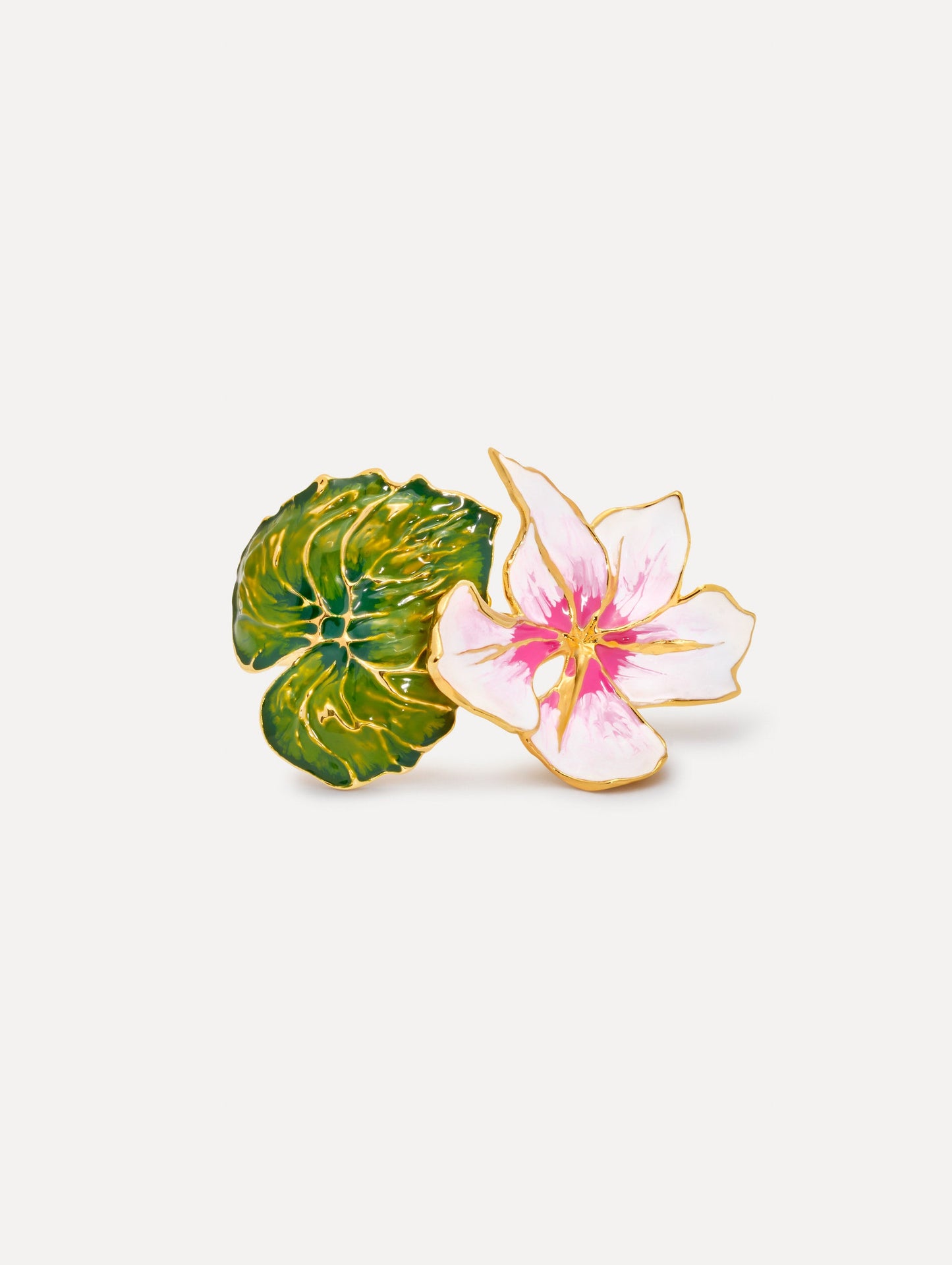Enamel Cyclamen Cuff Bracelet Pink / Oscar de la Renta