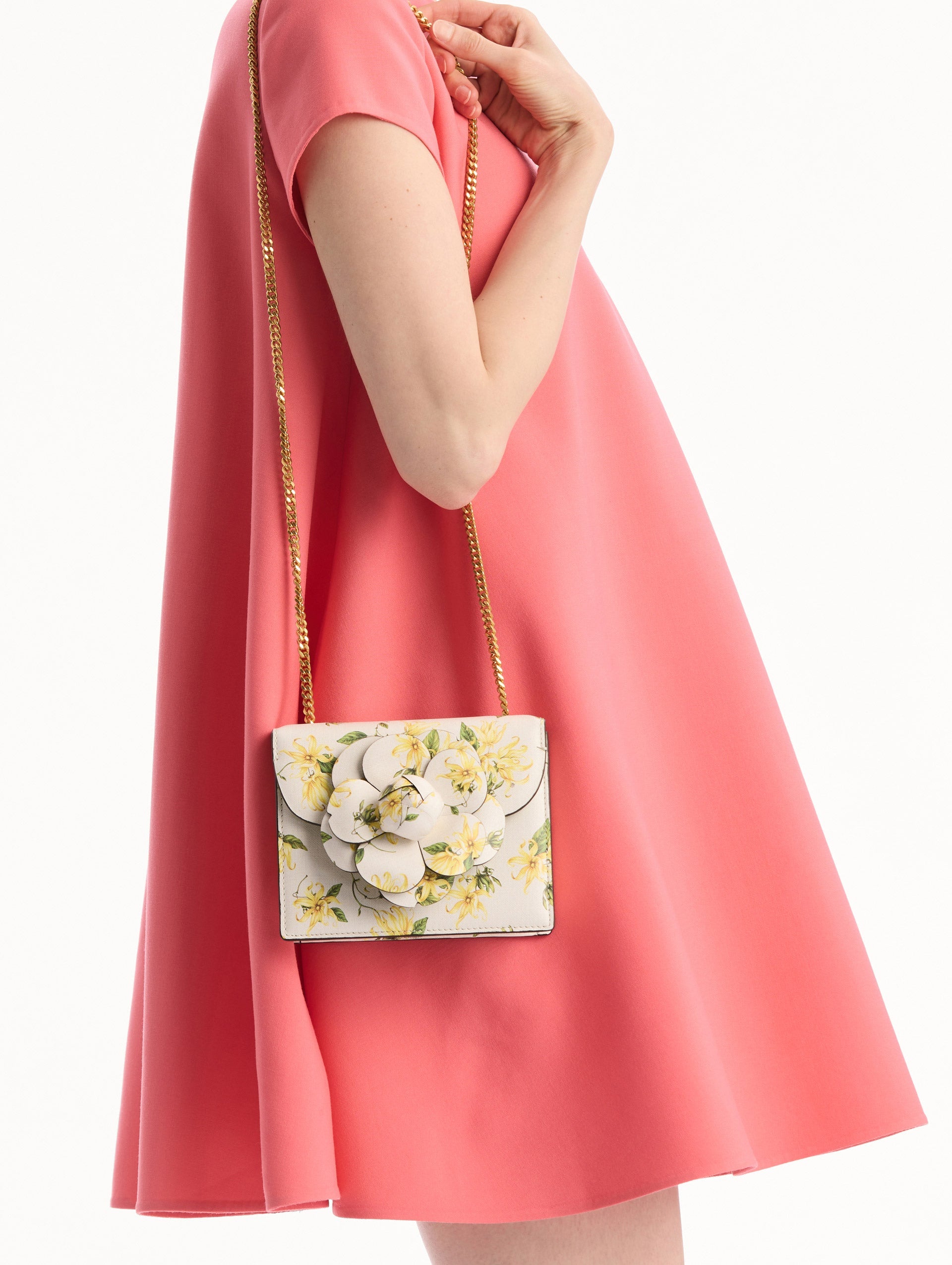 Ylang Ylang Printed Mini TRO Bag Yellow / Oscar de la Renta