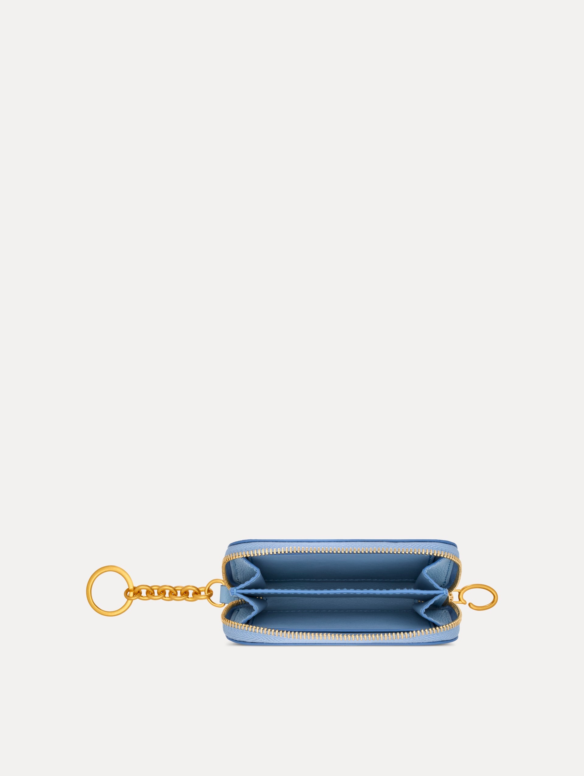Poppy-Printed Zip Card Case Blue bell / Oscar de la Renta
