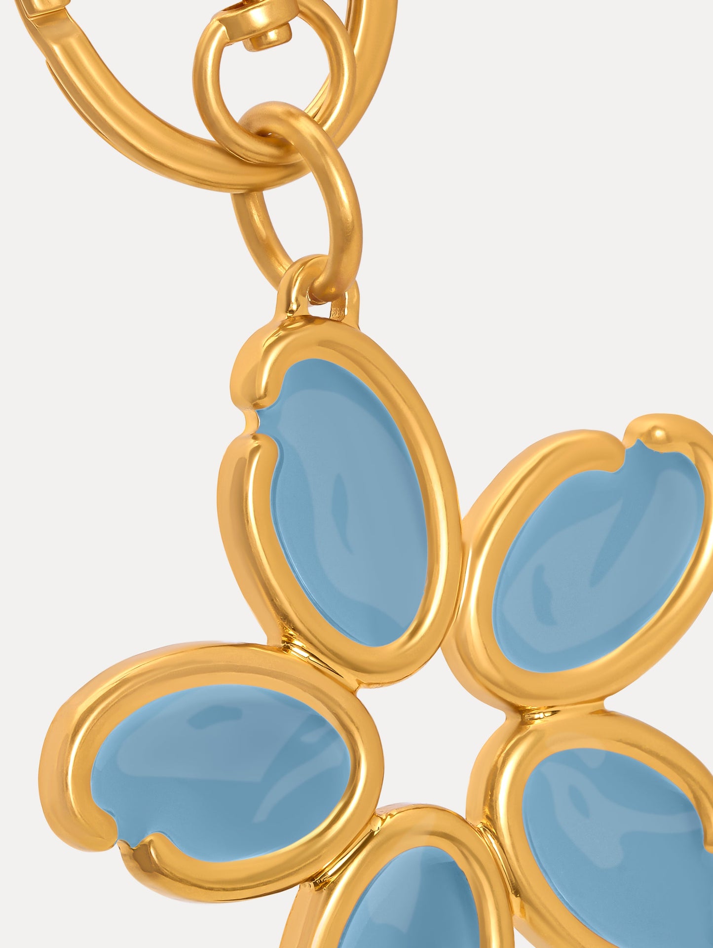 Enamel O Flower Key Chain Blue bell / Oscar de la Renta