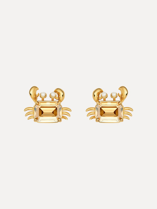 Crystal Crab Earrings Golden shadow / Oscar de la Renta