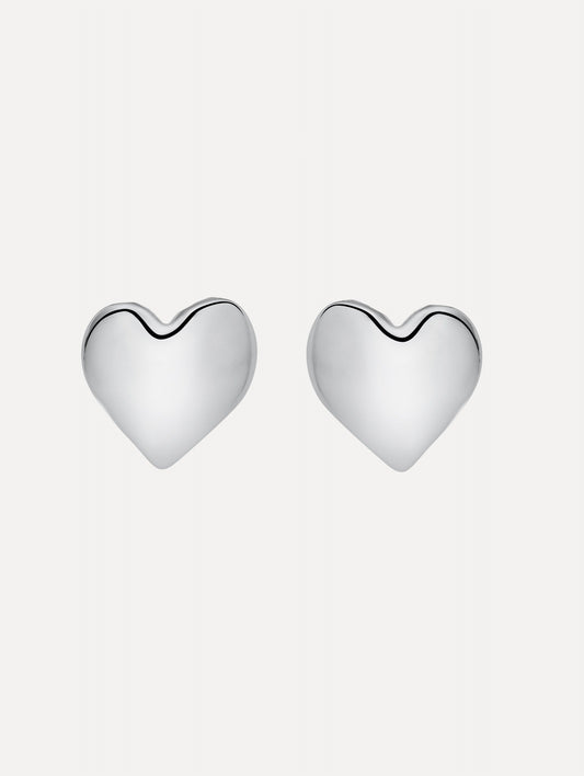 Heart Clip-On Earrings Silver / Oscar de la Renta
