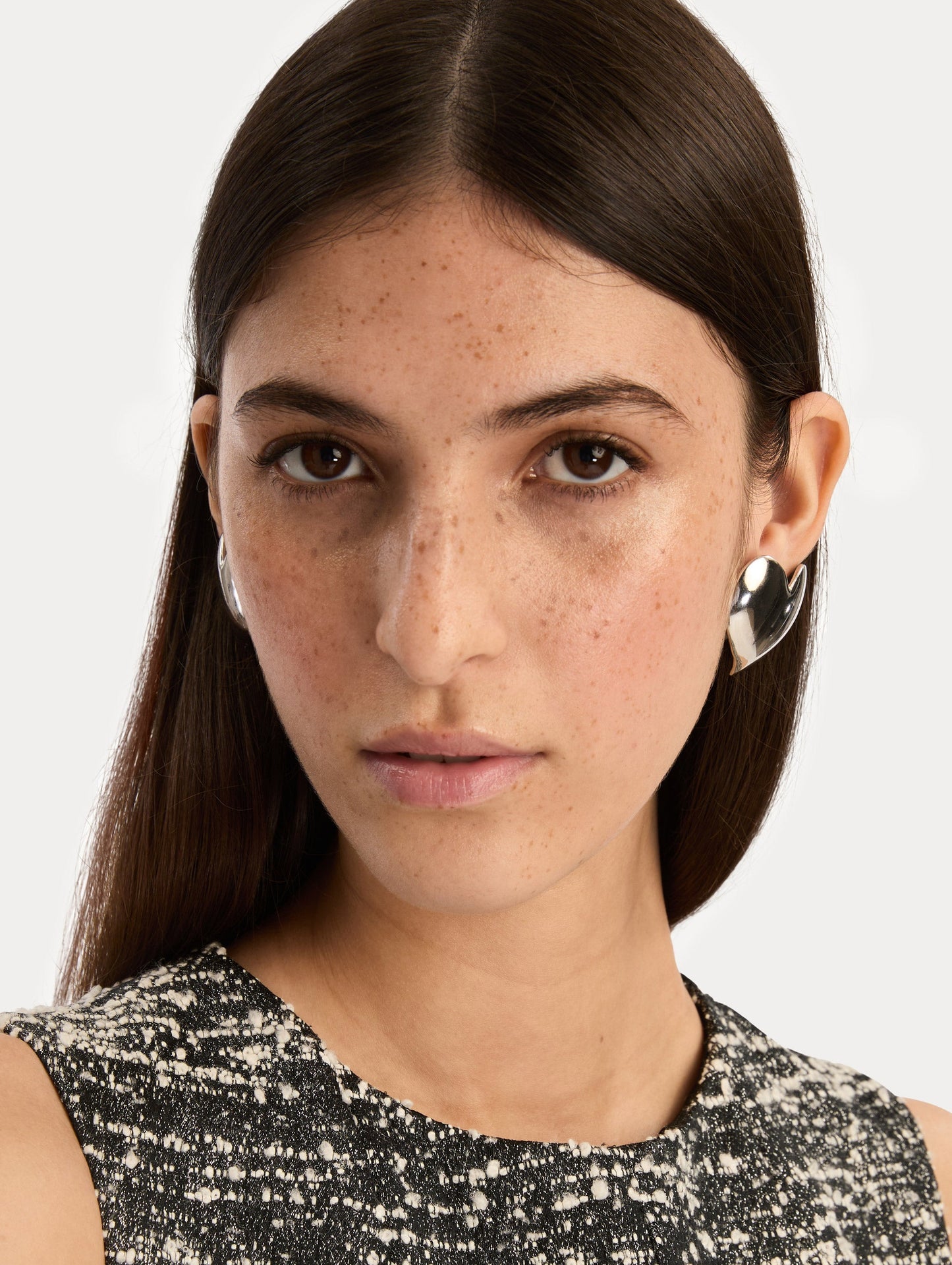 Heart Clip-On Earrings Silver / Oscar de la Renta