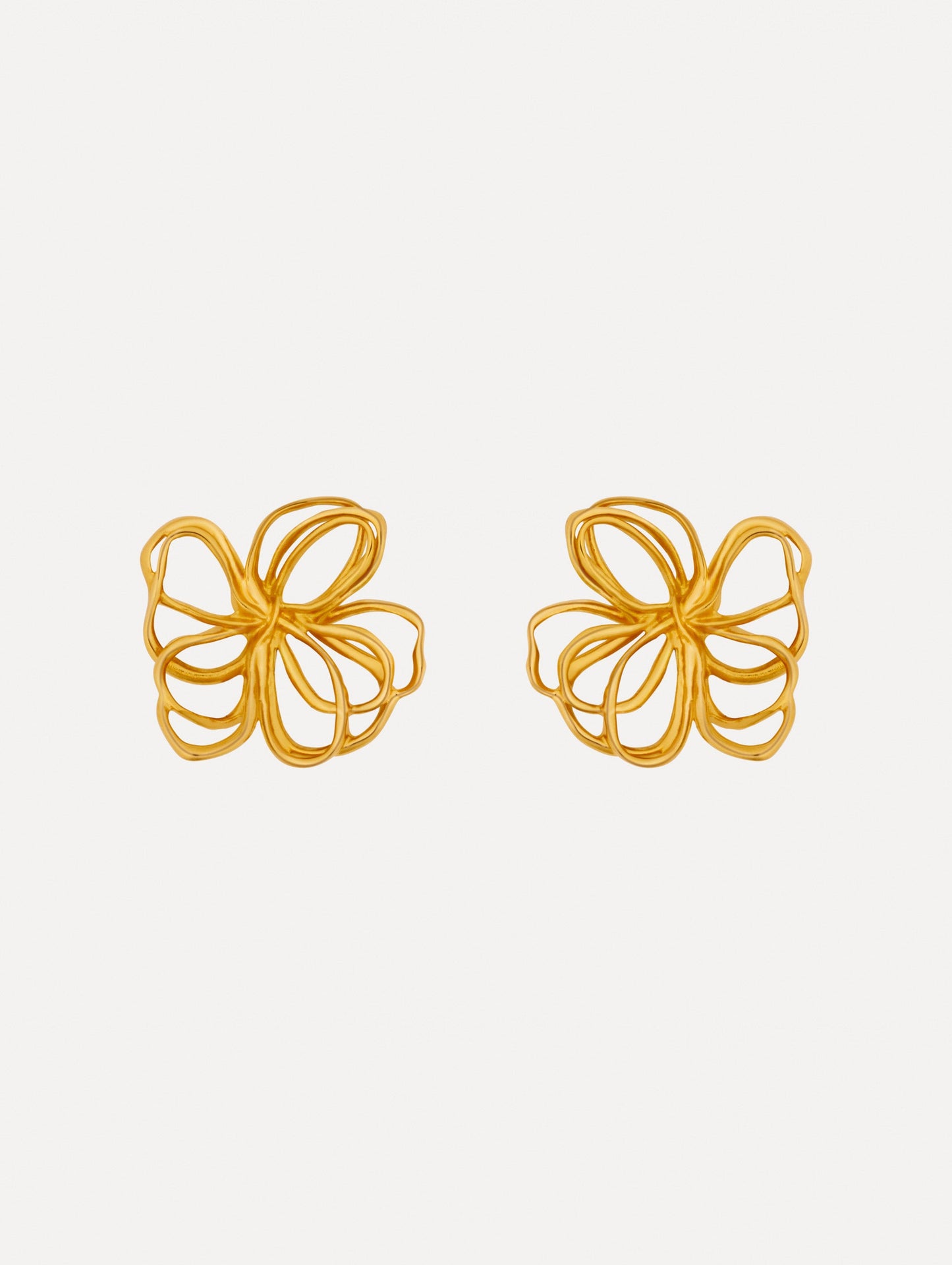 Threaded Flower Earrings Gold / Oscar de la Renta