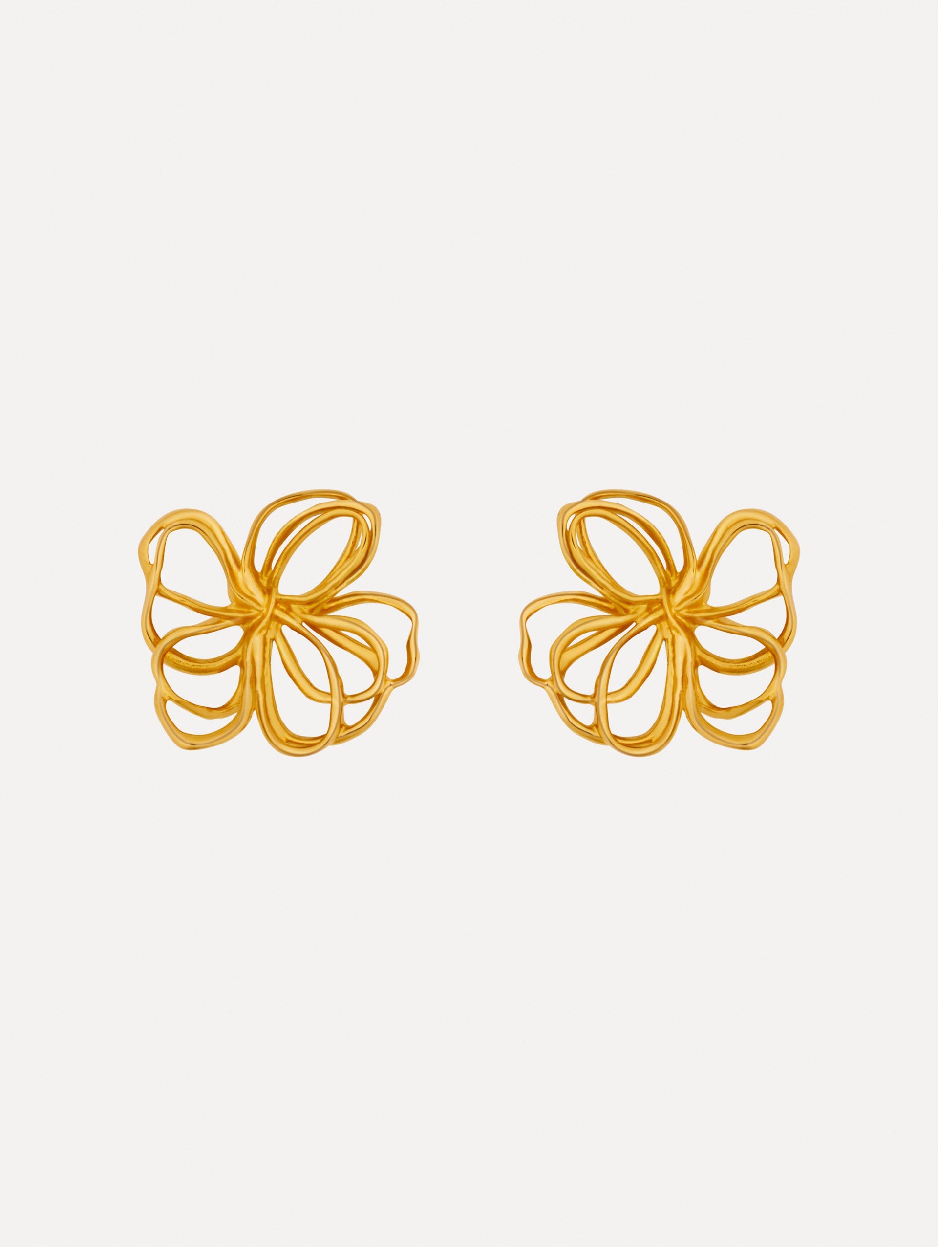 Threaded Flower Earrings Gold / Oscar de la Renta
