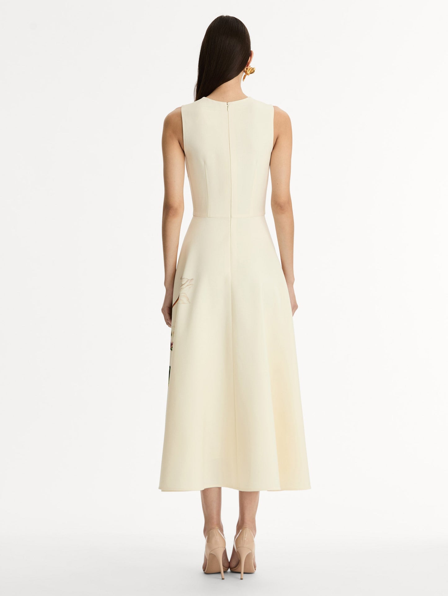 Chiné Cyclamen Wool Dress White/ivory / Oscar de la Renta