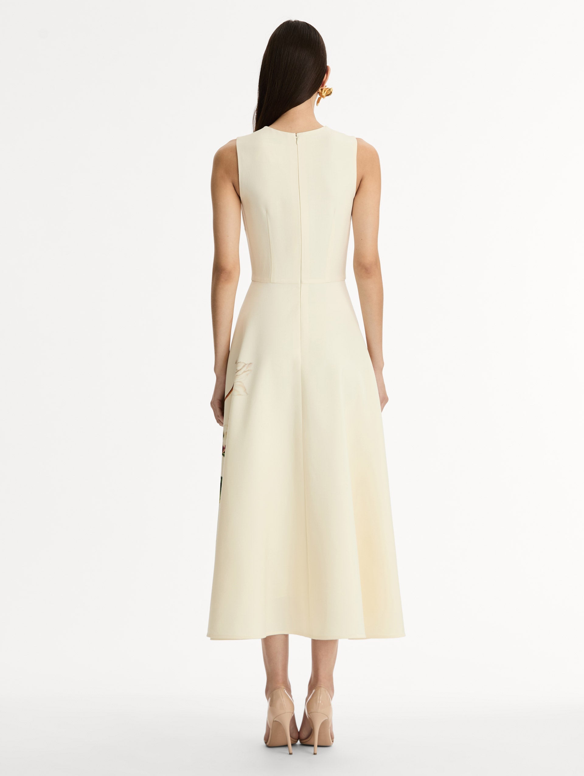Chiné Cyclamen Wool Dress White/ivory / Oscar de la Renta