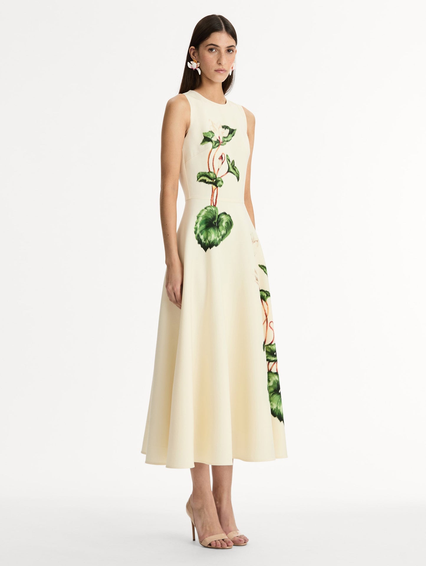 Chiné Cyclamen Wool Dress White/ivory / Oscar de la Renta