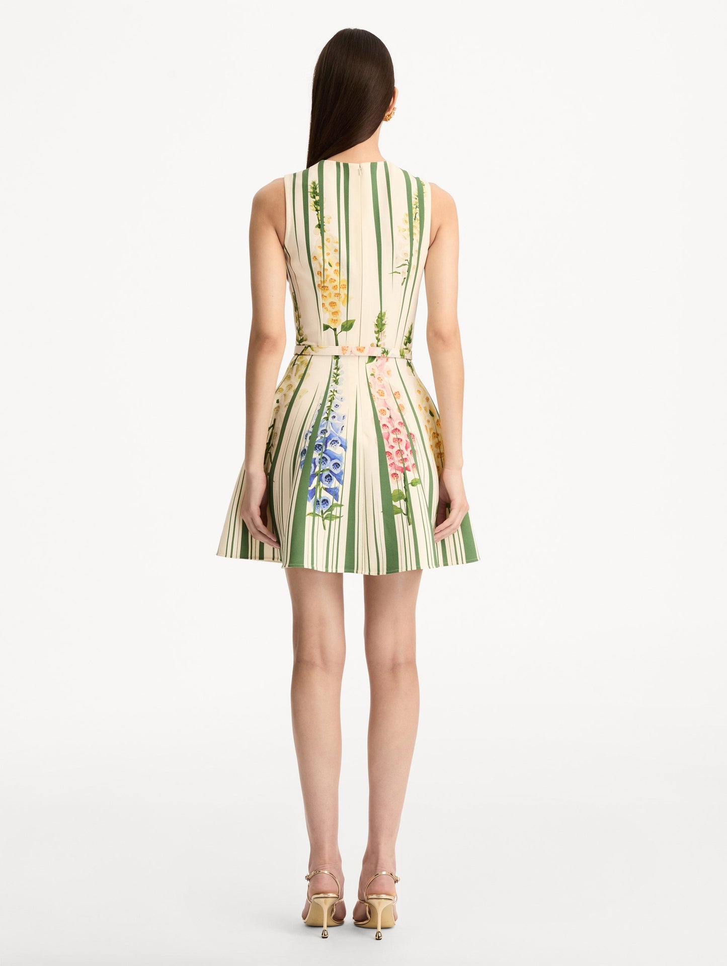 Foxglove Trompe L’oeil Dress Green multi / Oscar de la Renta