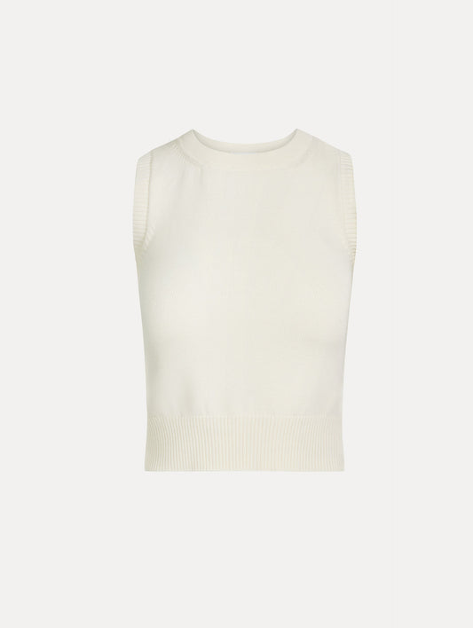 Porcelain Flower Guipure Insert Tank Ivory multi / Oscar de la Renta