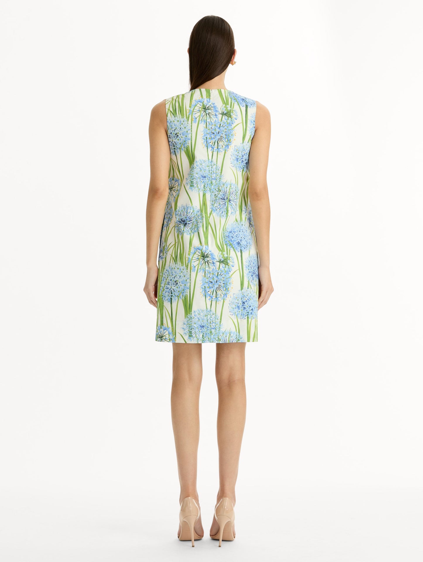 Allium Cotton Poplin Sleeveless Shift Dress Blue/white / Oscar de la Renta