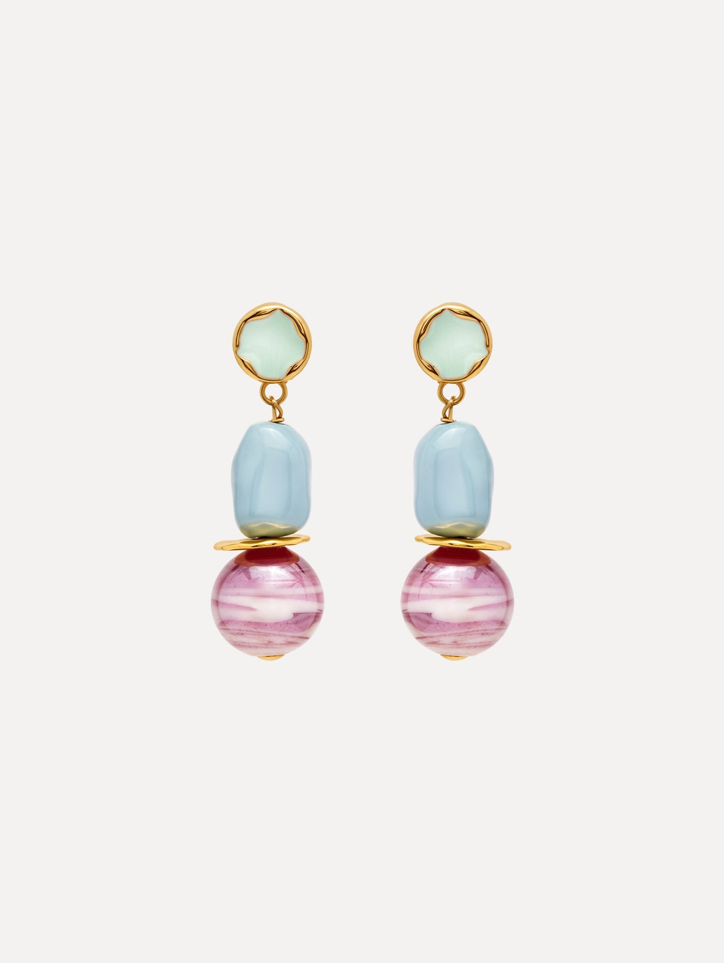 Sea Glass Drop Clip-On Earrings Multi / Oscar de la Renta