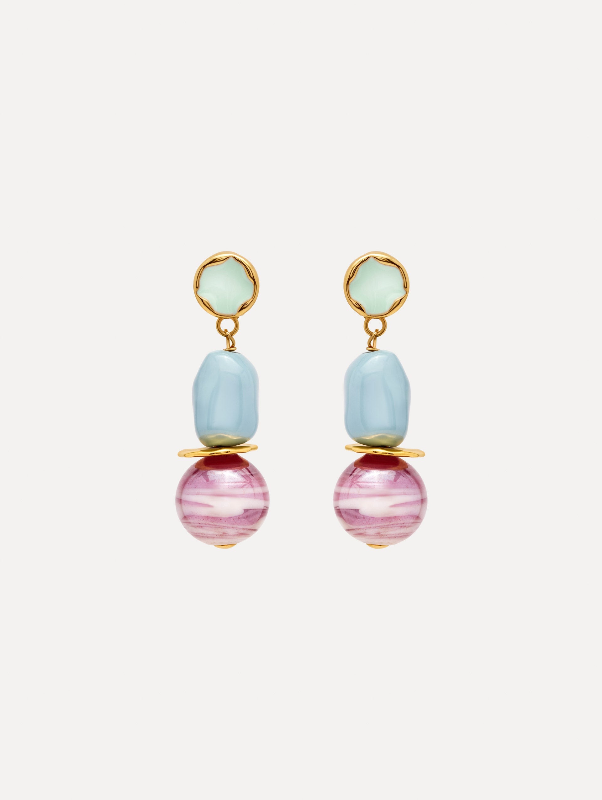 Sea Glass Drop Clip-On Earrings Multi / Oscar de la Renta