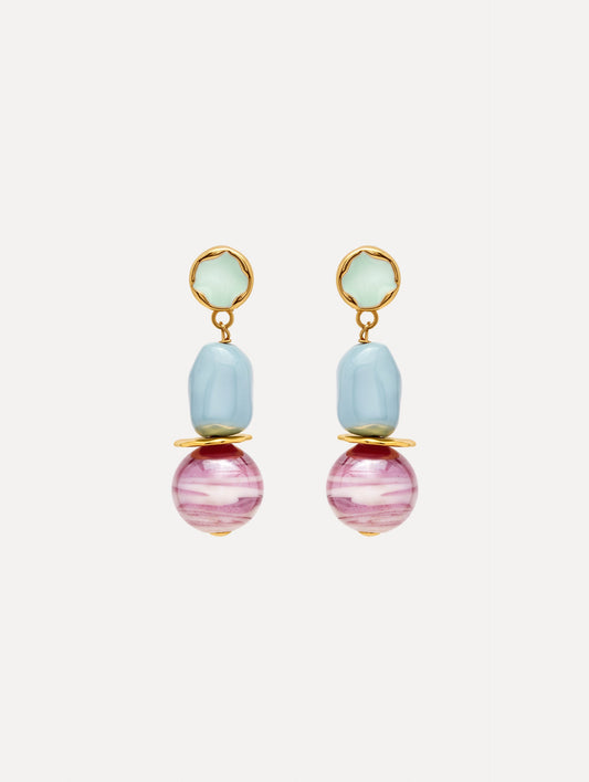 Sea Glass Drop Clip-On Earrings Multi / Oscar de la Renta