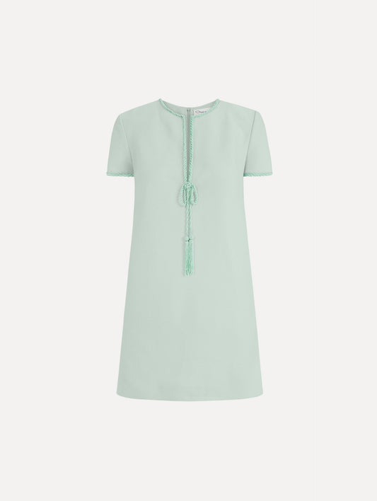 Beaded Bow-Detail Shift Dress Saltwater / Oscar de la Renta