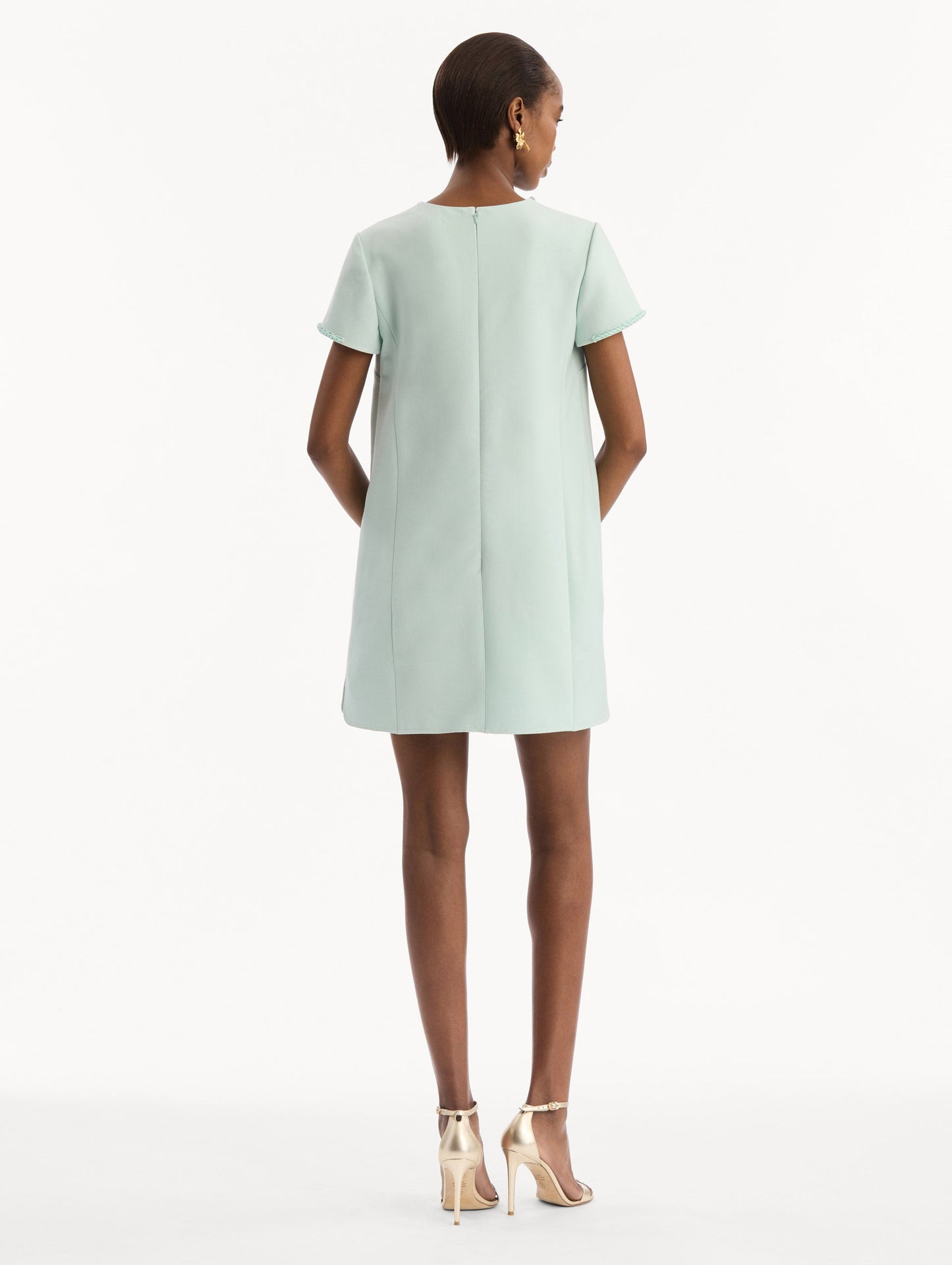 Beaded Bow-Detail Shift Dress Saltwater / Oscar de la Renta