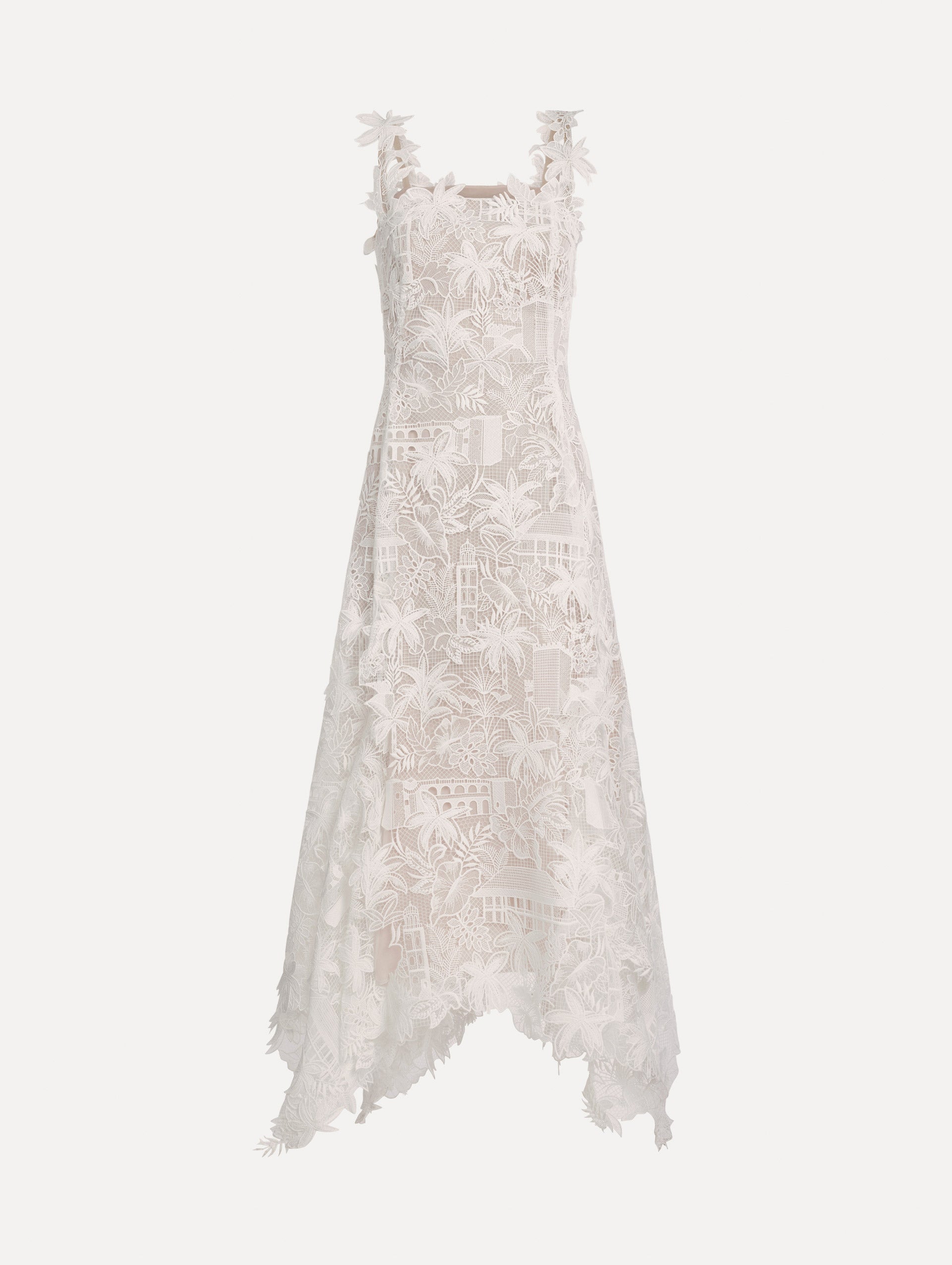 Dominican Landscape Guipure Dress White / Oscar de la Renta