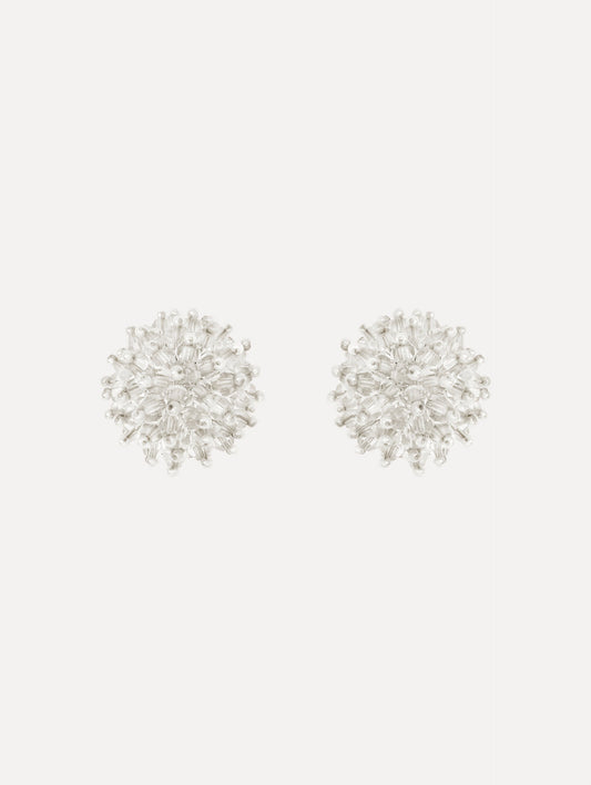 Beaded Cluster Earrings Crystal / Oscar de la Renta