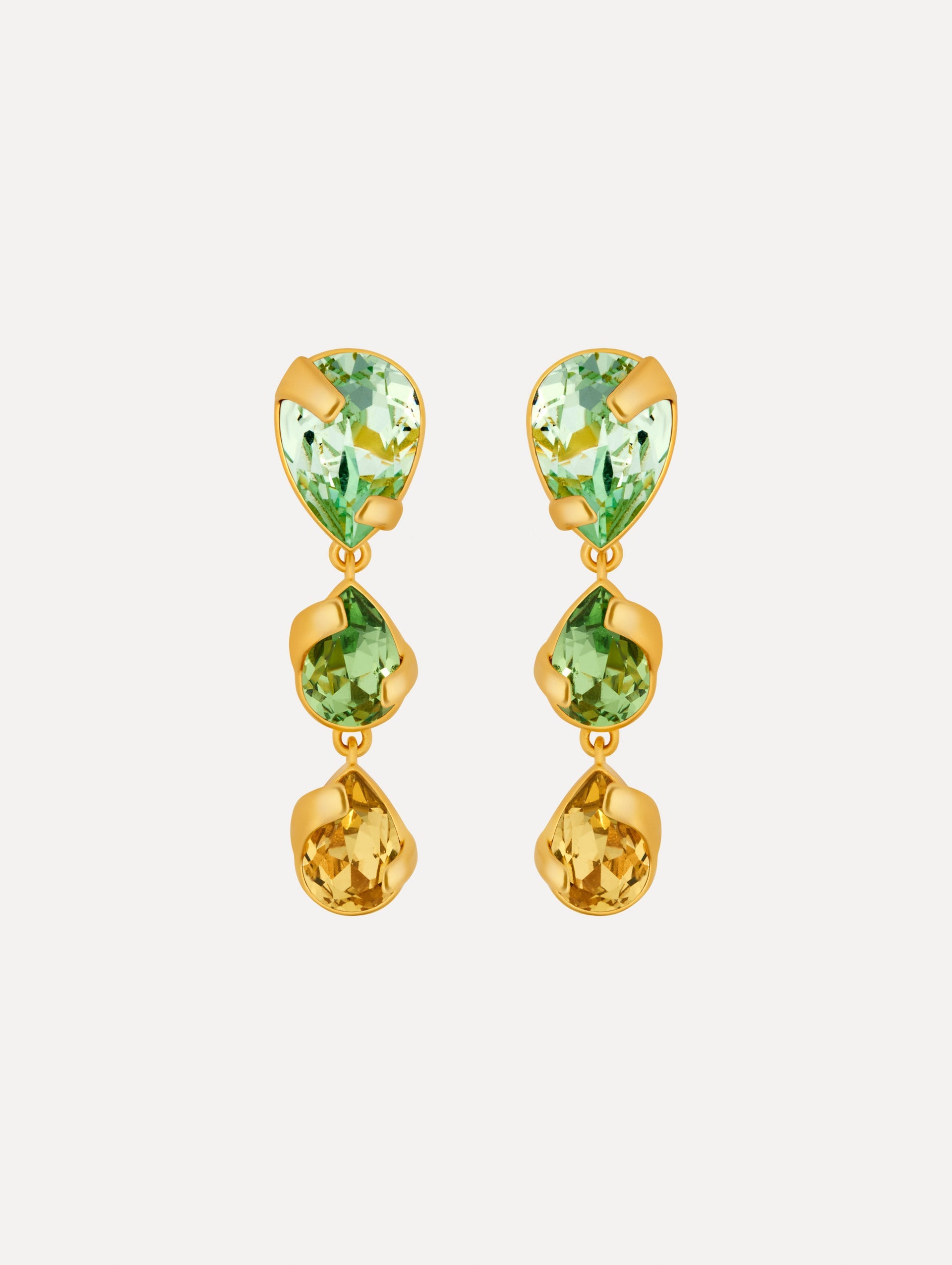 Pear-Cut Drop Earrings Peridot / Oscar de la Renta