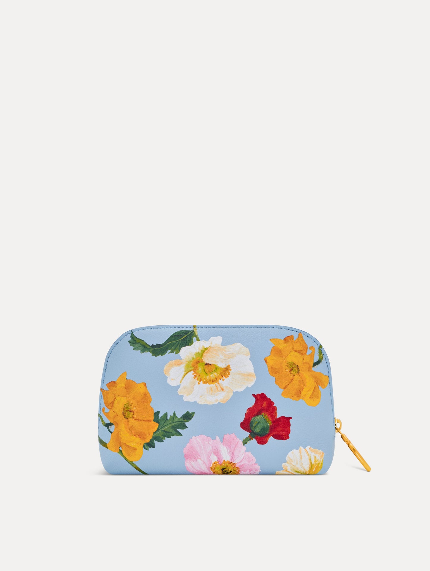 Poppy-Printed Small Cosmetic Case Blue bell / Oscar de la Renta