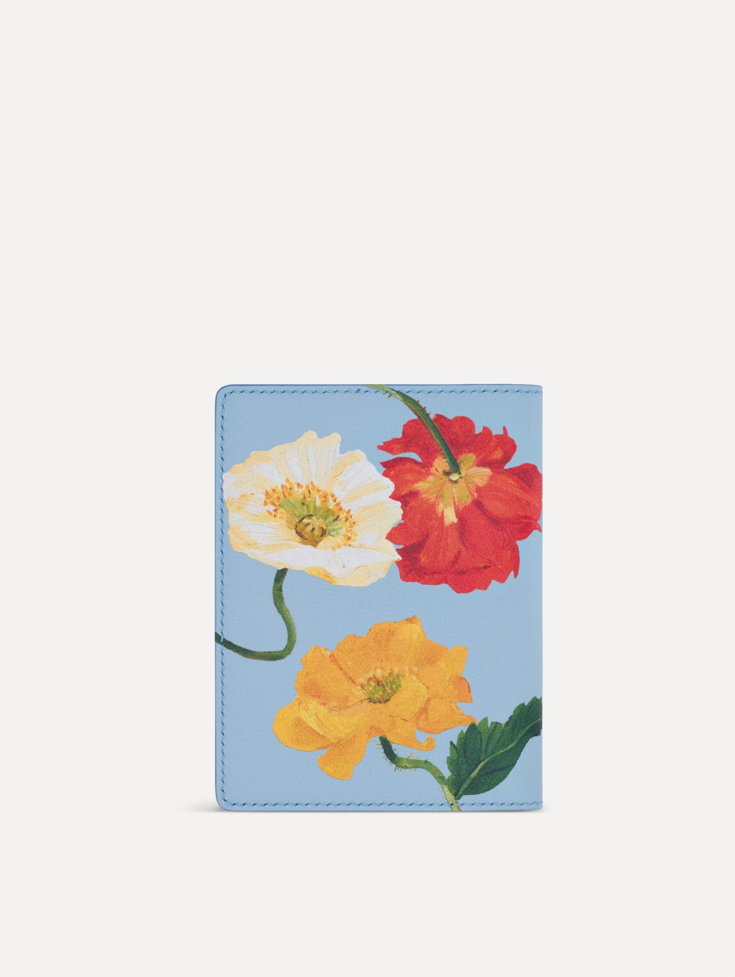 Poppy-Printed Passport Cover Blue bell / Oscar de la Renta