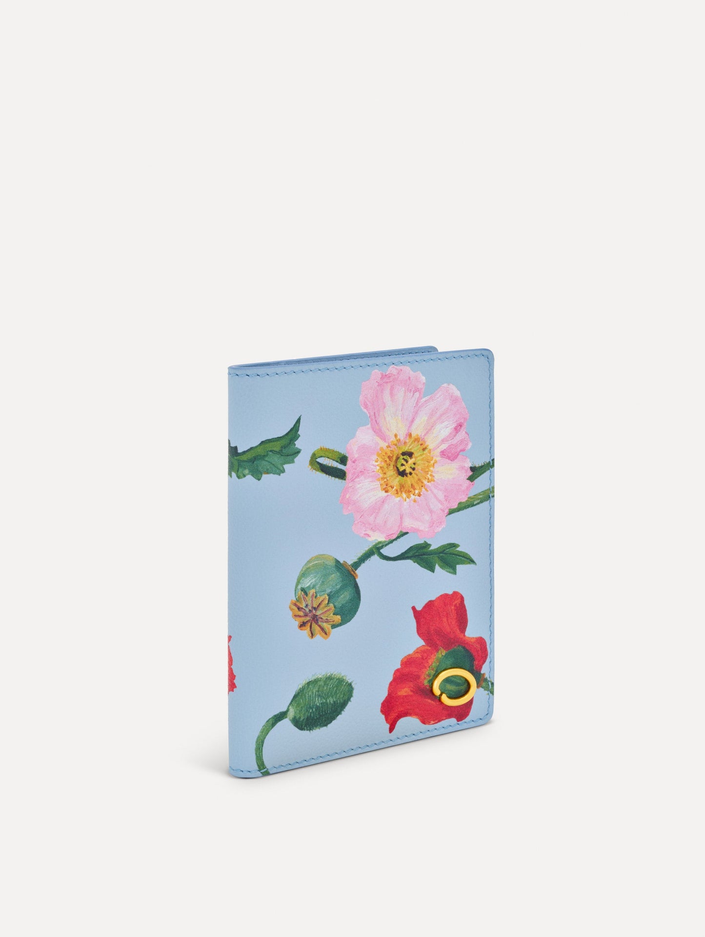Poppy-Printed Passport Cover Blue bell / Oscar de la Renta