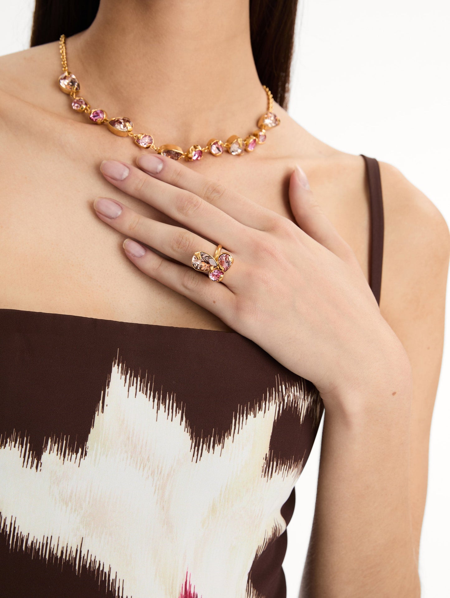 Pear-Cut Cluster Ring Rose / Oscar de la Renta