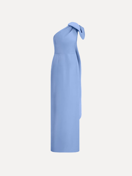 Bow-Detail Faille Column Gown Twilight / Oscar de la Renta