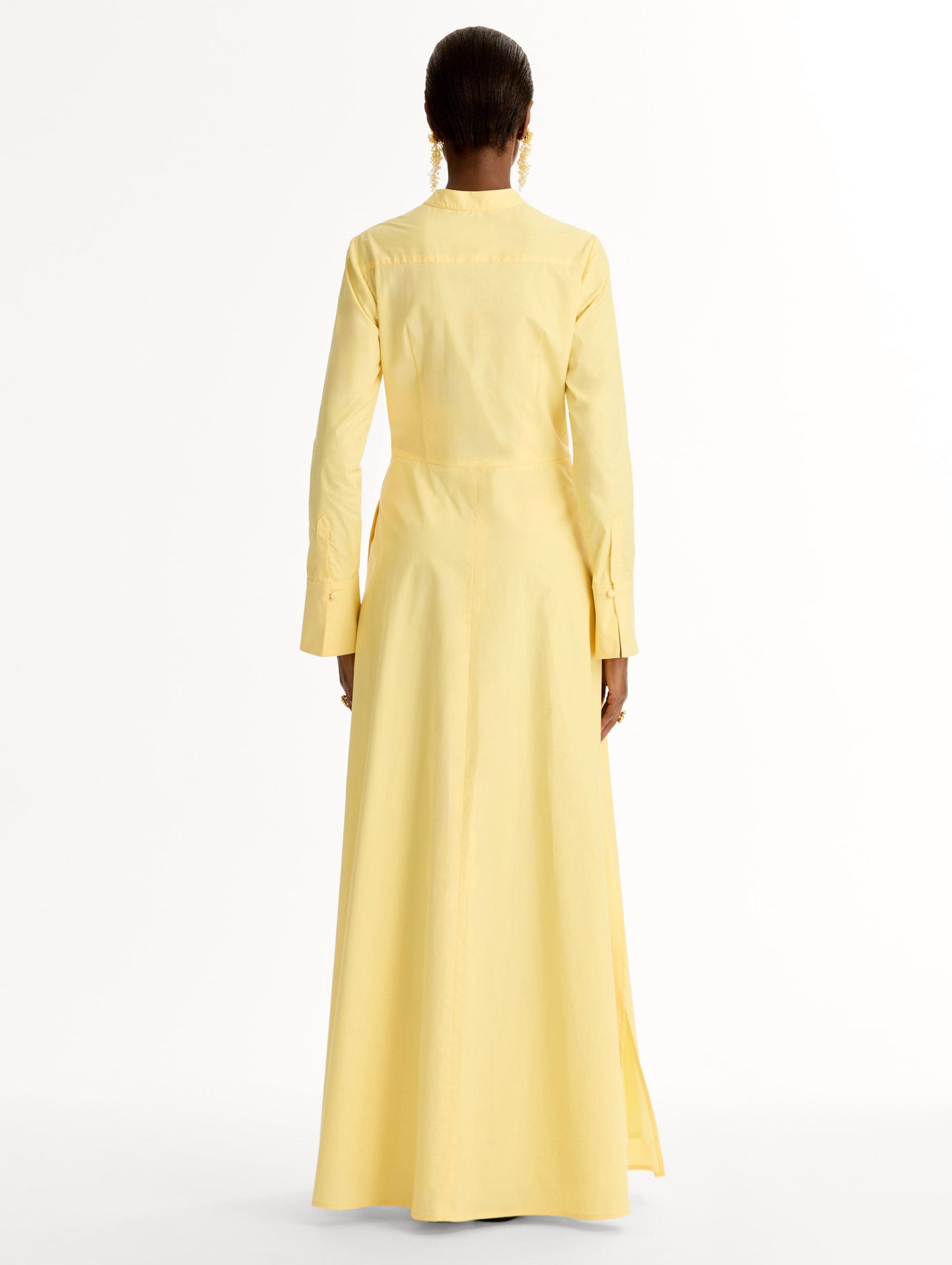 Chiné Cyclamen Cotton Poplin Caftan White/butter / Oscar de la Renta