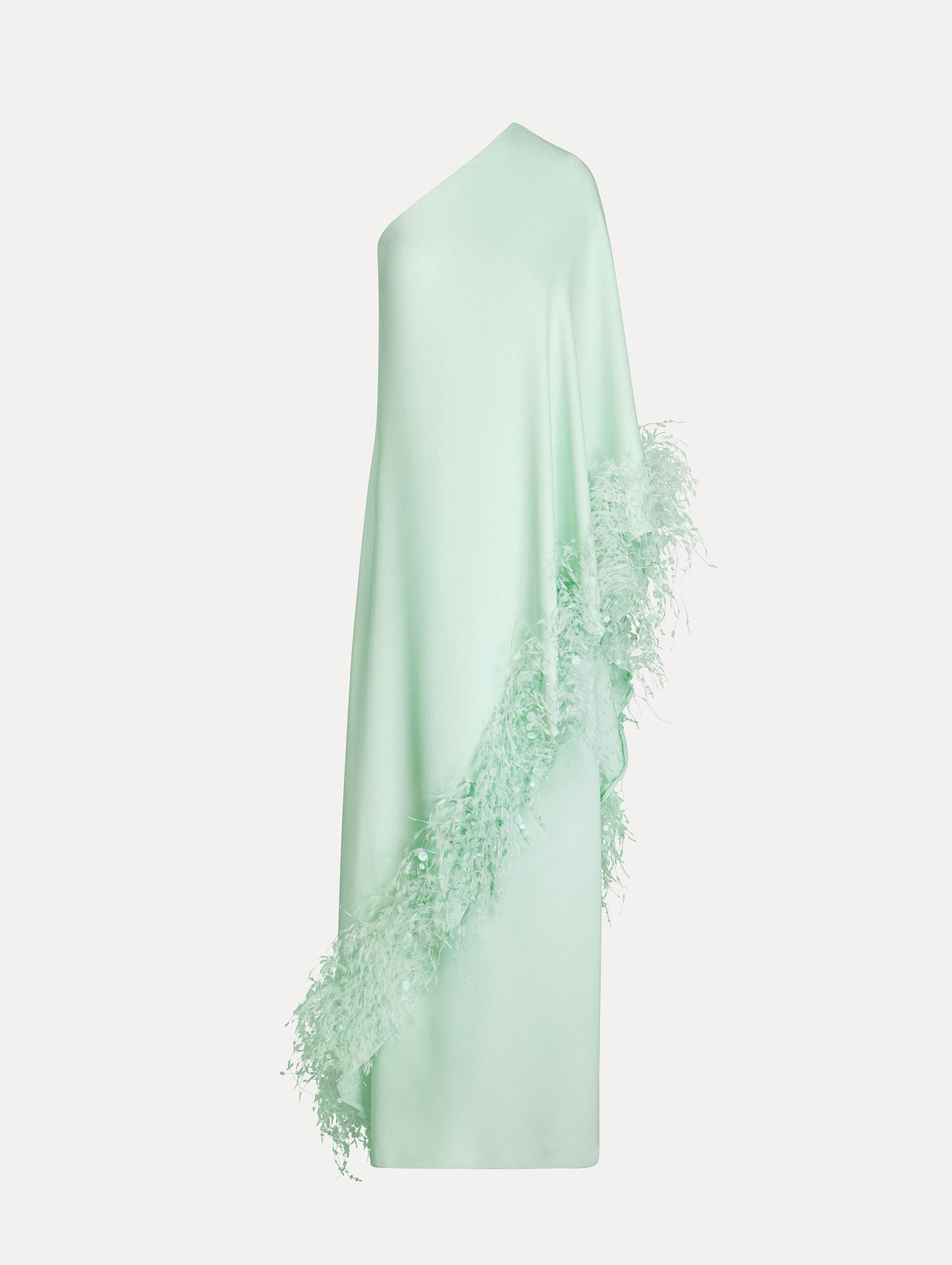 Point d’Esprit Feather Embroidered Caftan Frosted mint / Oscar de la Renta