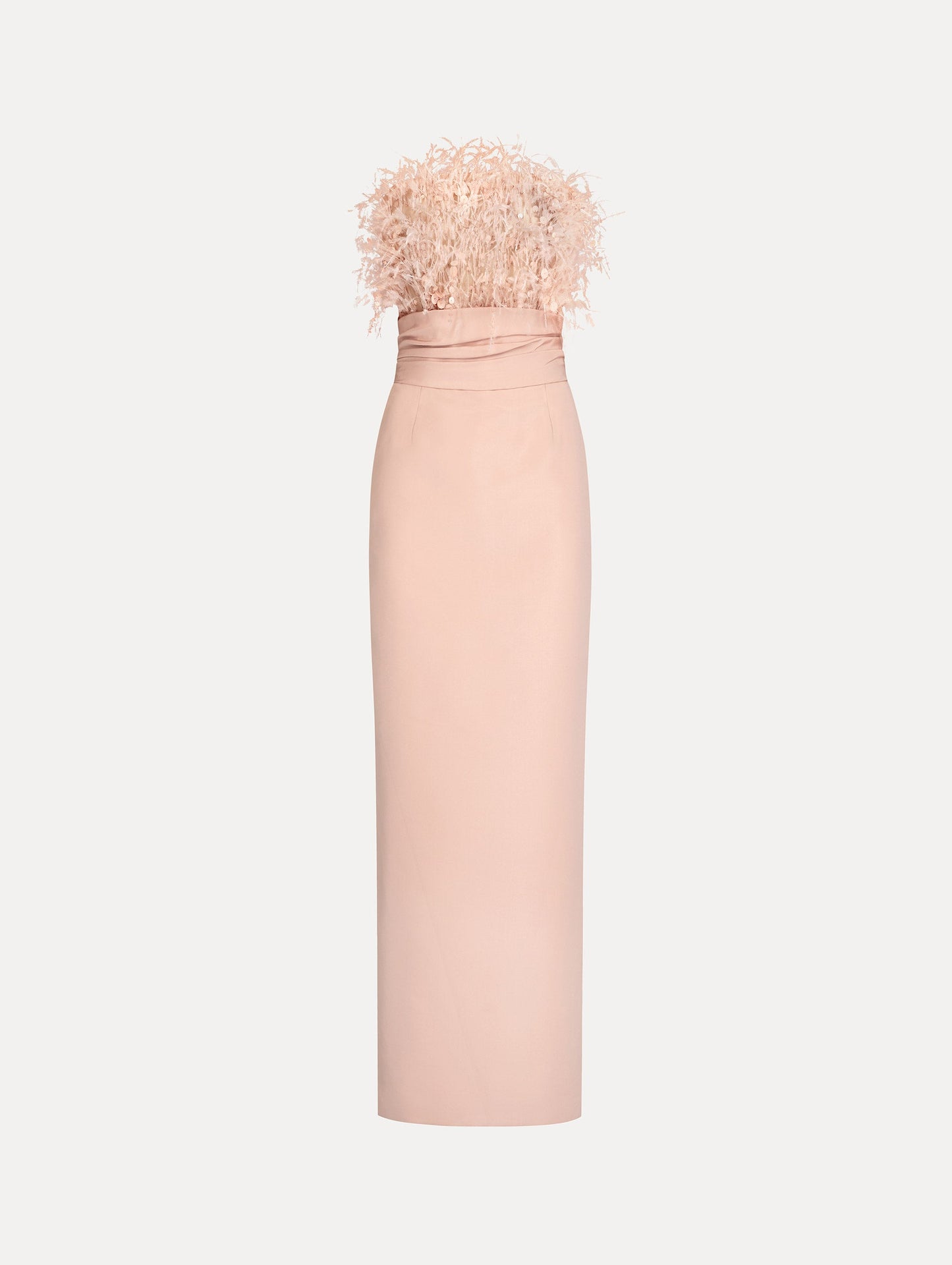 Point d’Esprit Feather Embroidered Gown Blush / Oscar de la Renta