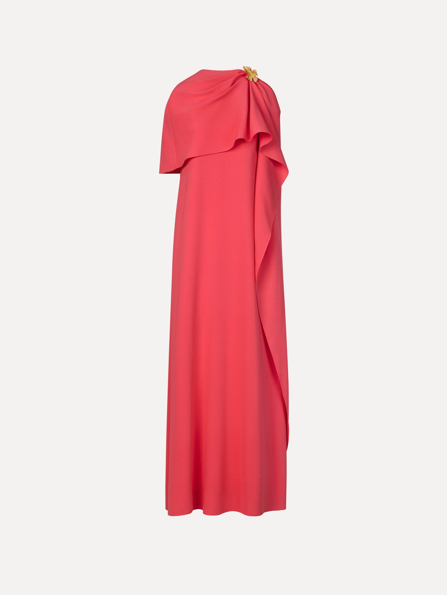 Hibiscus Brooch Georgette Caftan Hot pink / Oscar de la Renta