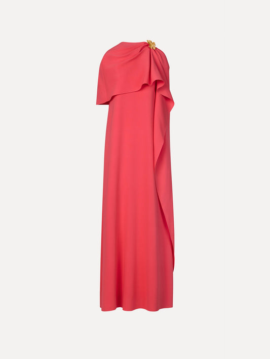 Hibiscus Brooch Georgette Caftan Hot pink / Oscar de la Renta