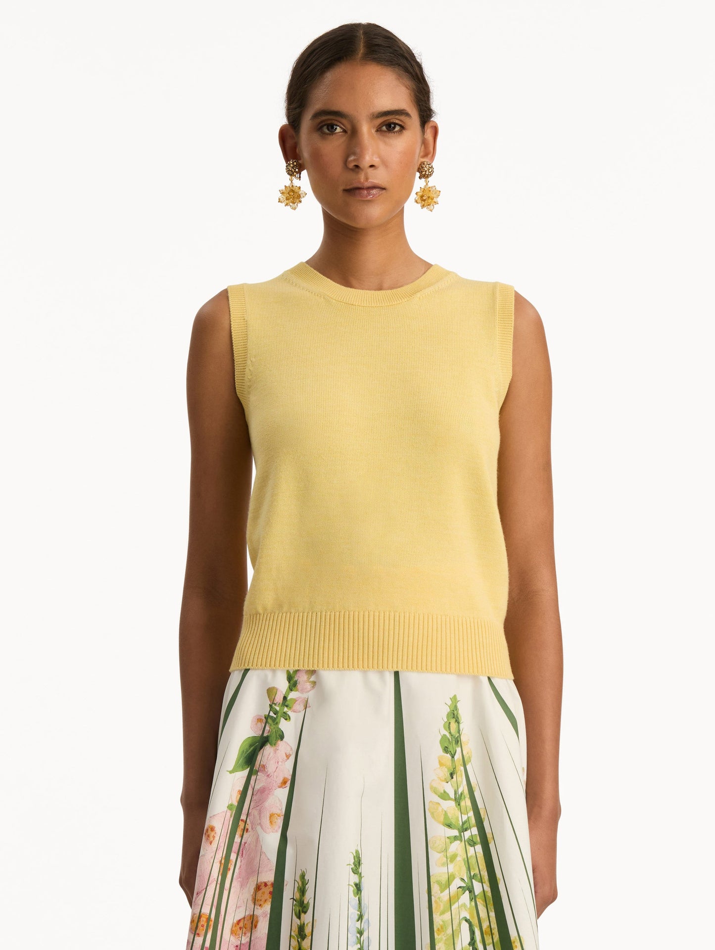 Virgin Wool Tank Yellow / Oscar de la Renta